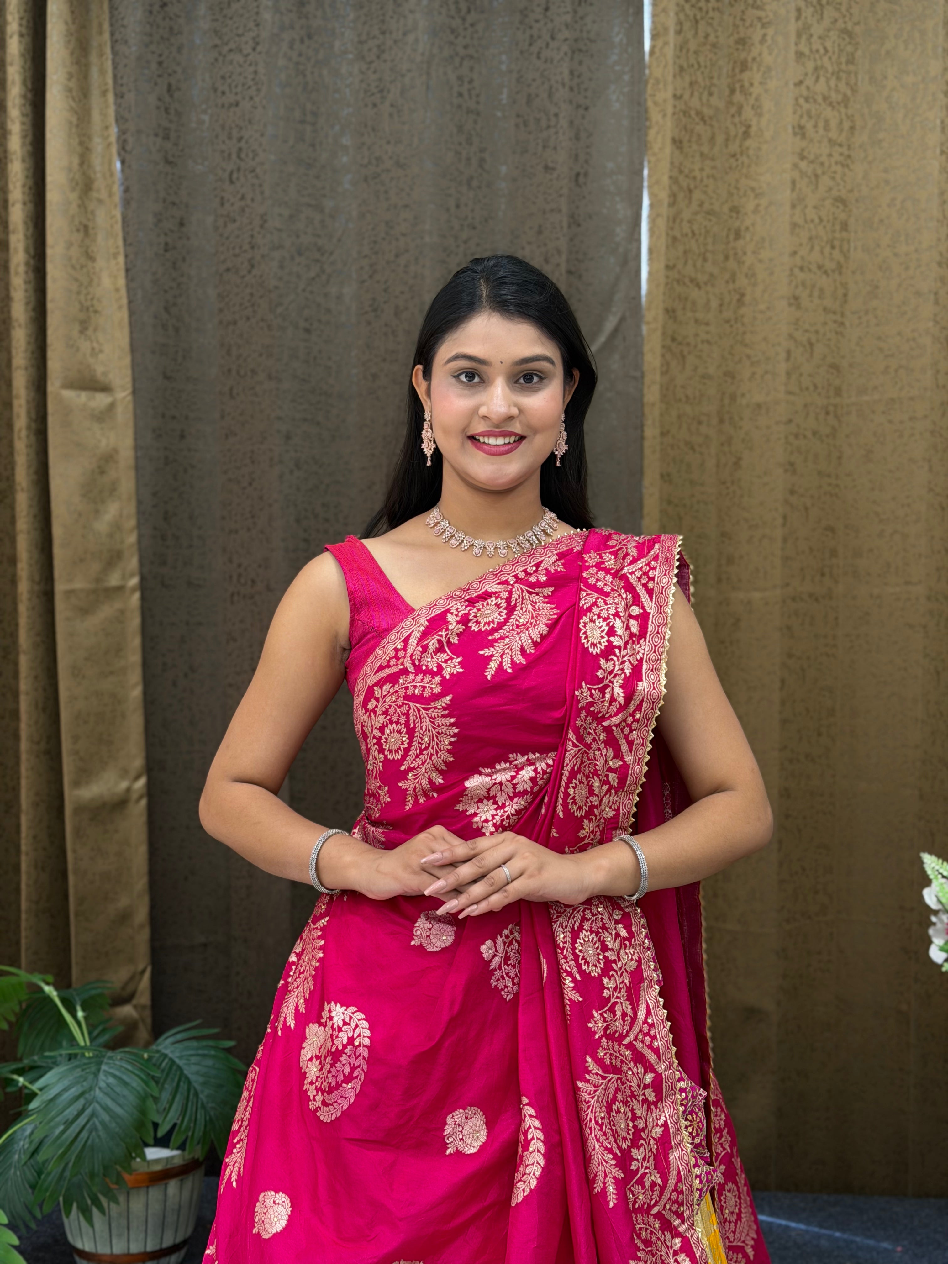 Buy Dola Silk Banarasi Style Lehenga Kcpc