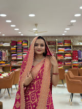 Kcpc New Premium Bandhani Style Khaddi Georgette Saree for Traditional WearRGC