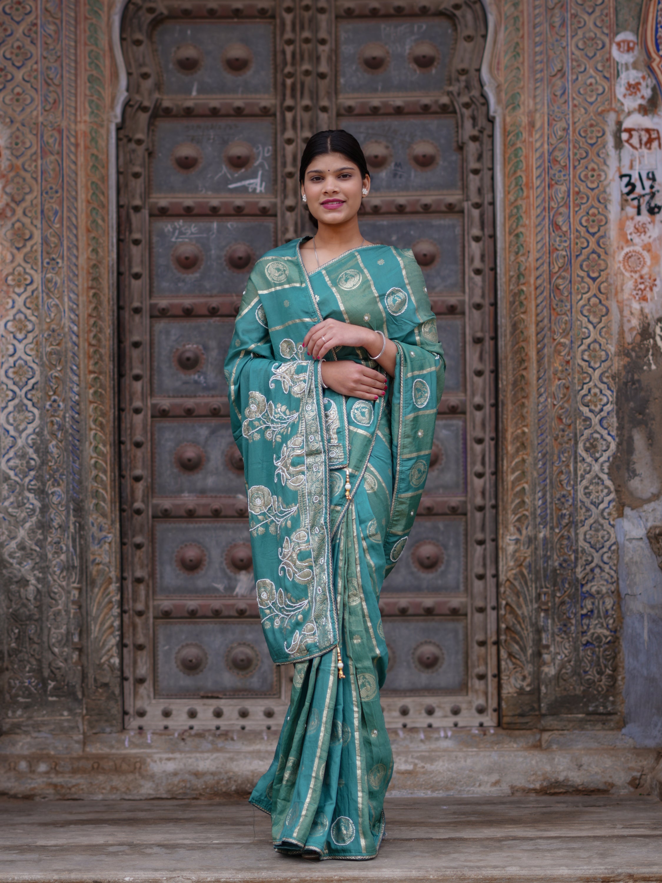 KcPc New Festive Ready Dola Silk Saree Featuring Banarasi Style White Cutdana Detailing PDM