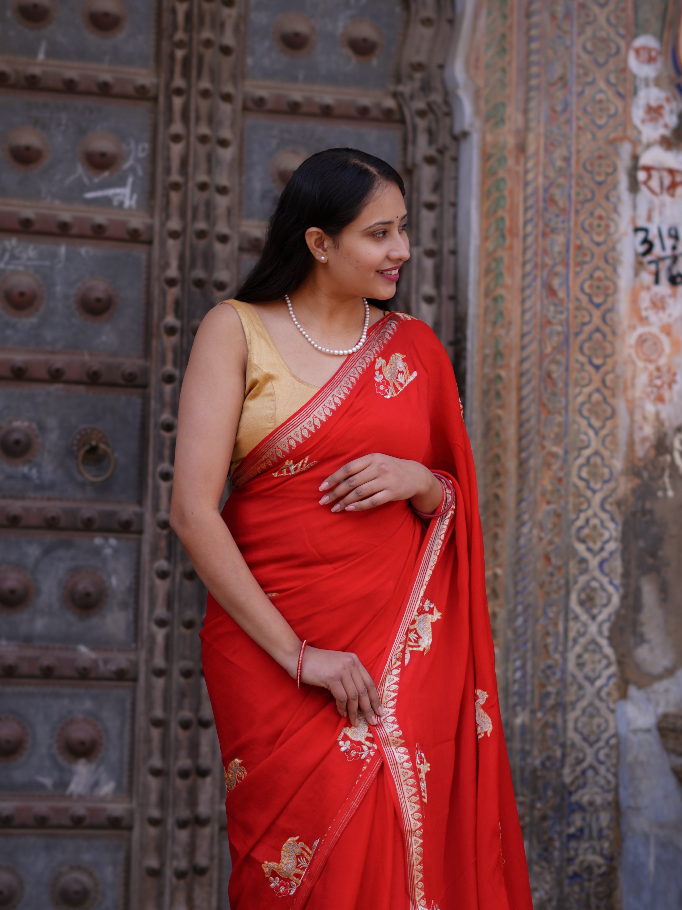 KcPc New Luxury Chinon Designer Saree with Fine Hand EmbroideryRB