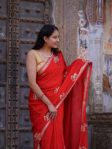 KcPc New Luxury Chinon Designer Saree with Fine Hand EmbroideryRB