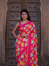 Buy New PrintedSaree with Mirror Highlights KcPc
