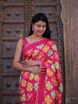 Buy New PrintedSaree with Mirror Highlights KcPc