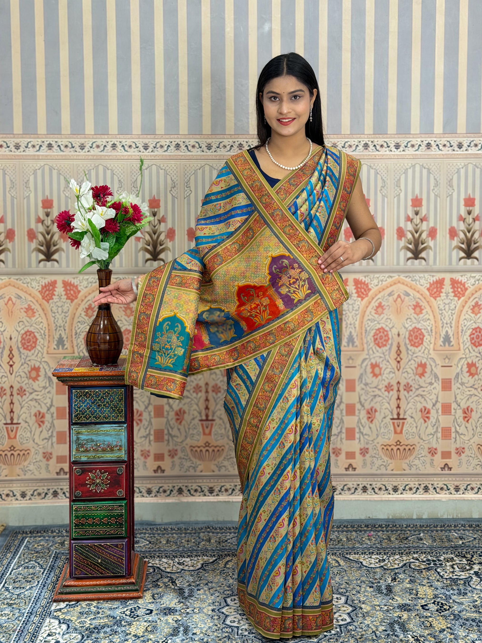 Buy Tussar Silk Saree With Festive Wear Kcpc