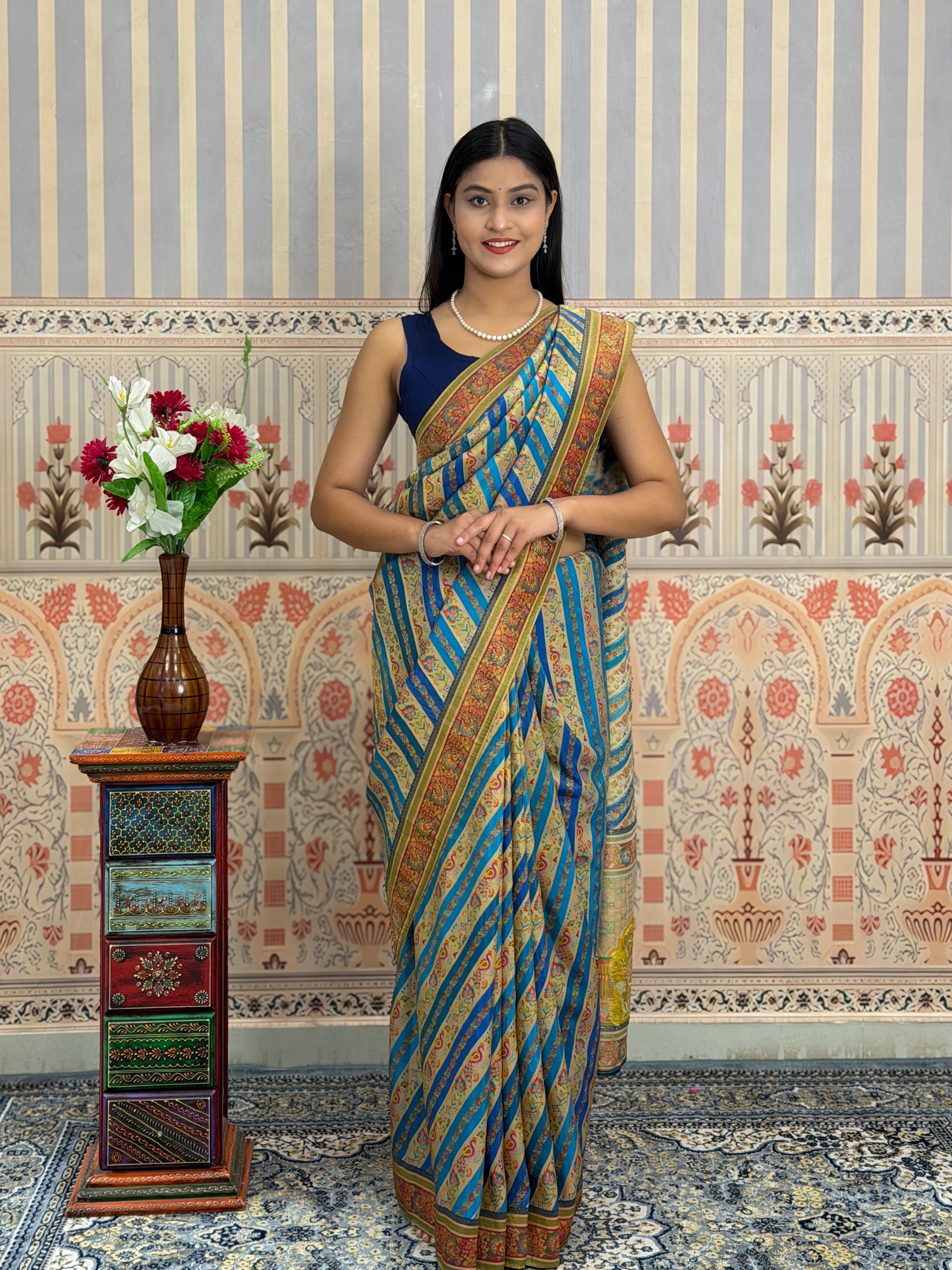 Buy Tussar Silk Saree With Festive Wear Kcpc