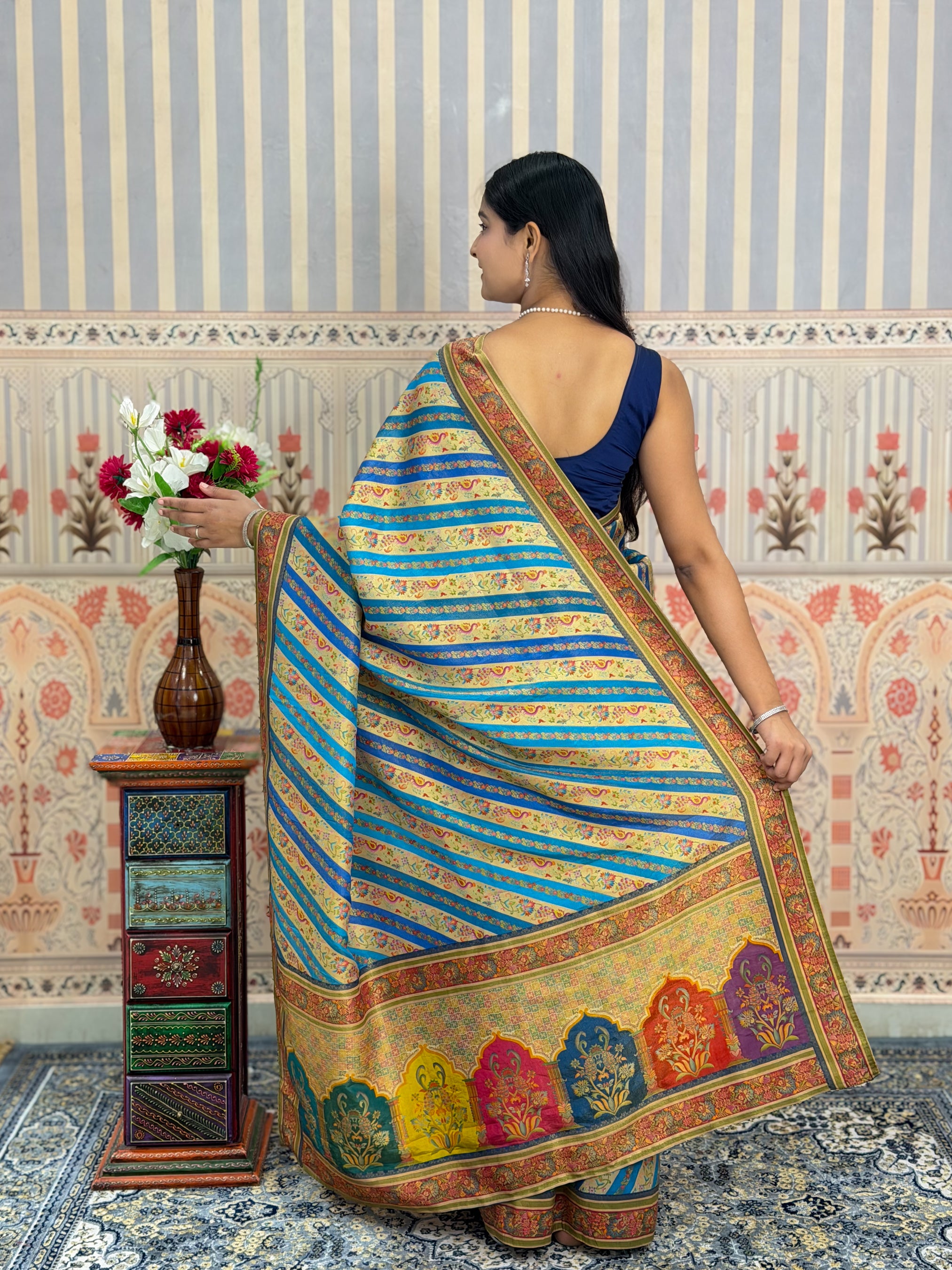 Buy Tussar Silk Saree With Festive Wear Kcpc