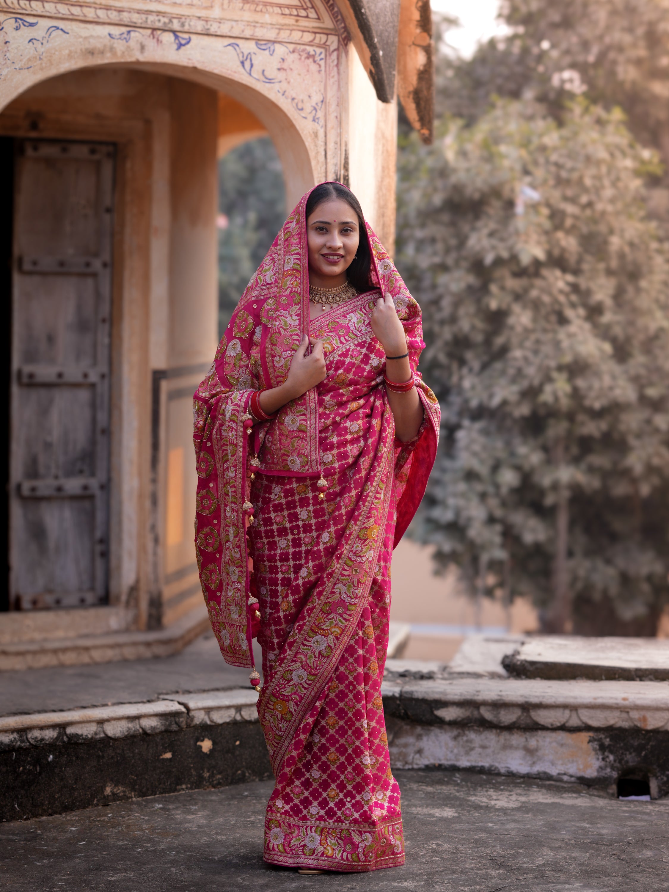 Buy New Minakari weaving Cut danaWork saree KcPc
