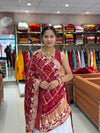 KcPcPure Gaji Silk Dupptta GotapattiMoti Foil Work White Red BTU