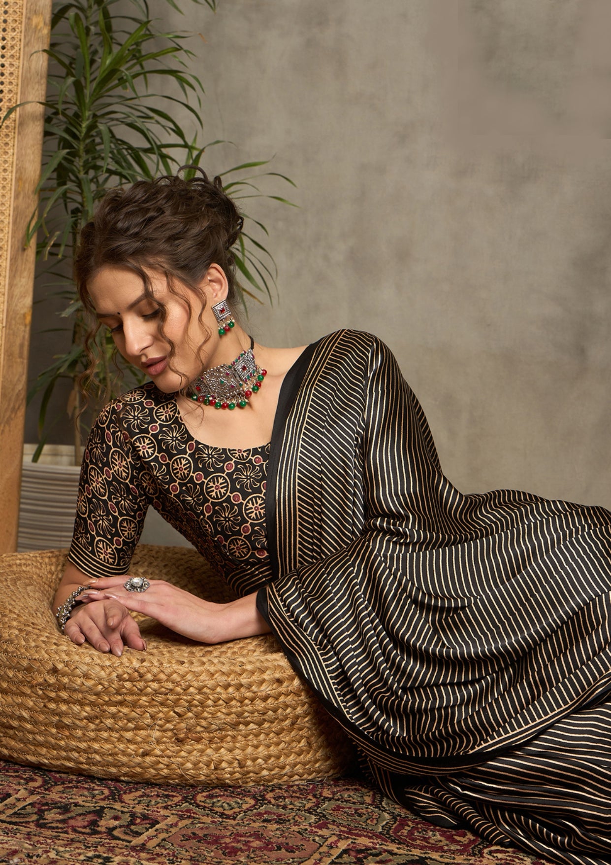 KcPc New Silk Ajrak Print Party Wear Saree APL