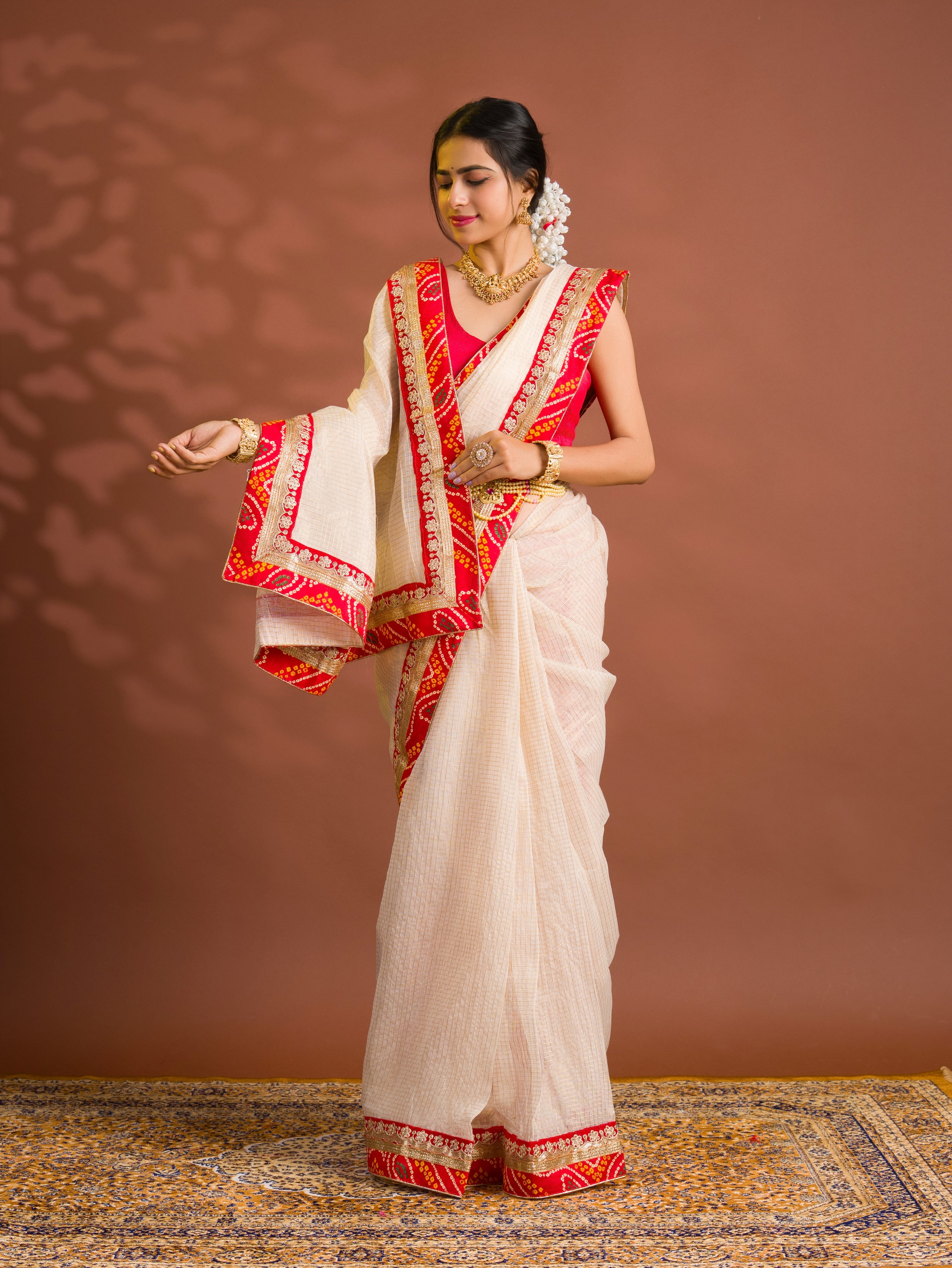 By Banarasi Saree WithFestive Wear