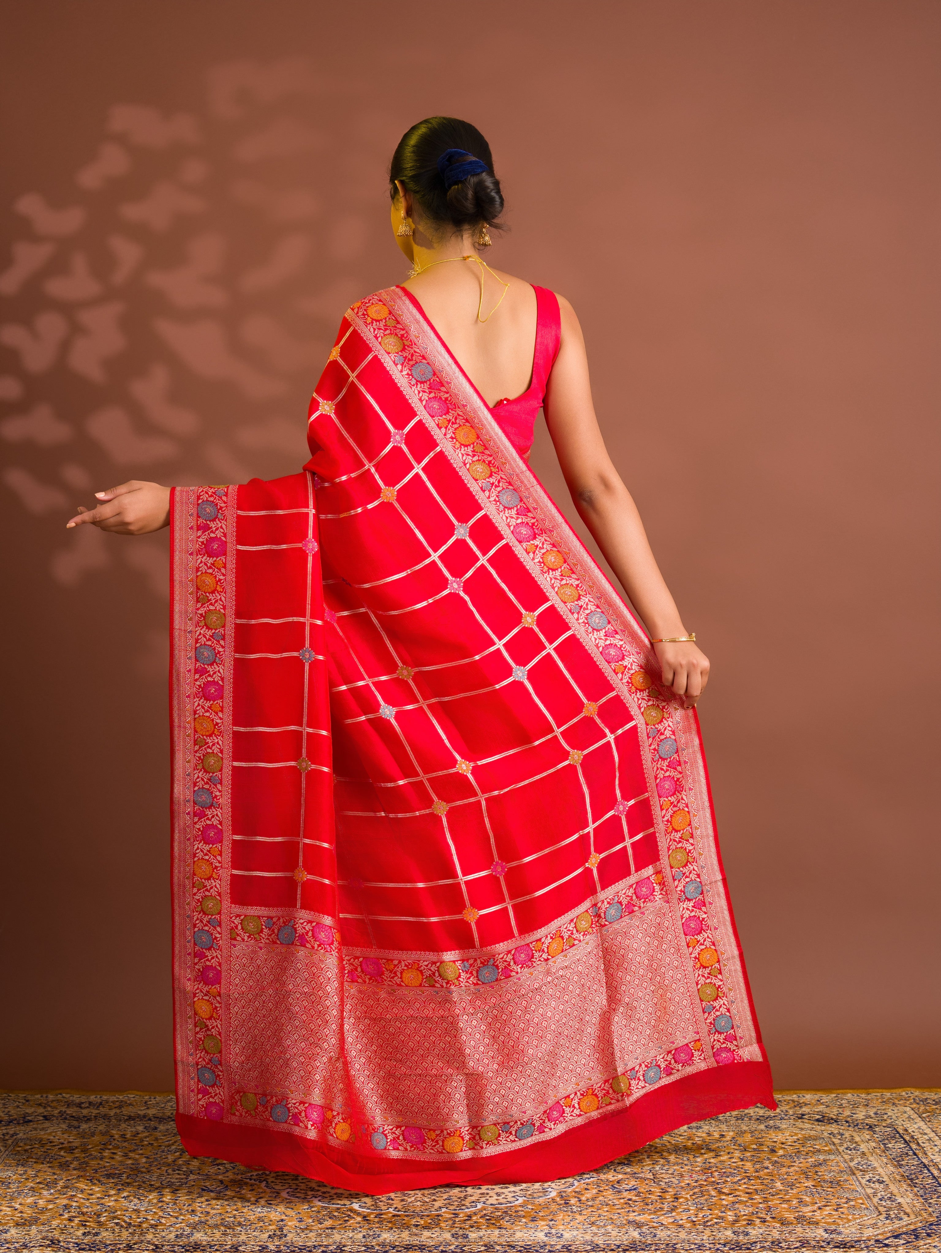 By Bandhani Saree WithZari Weaving