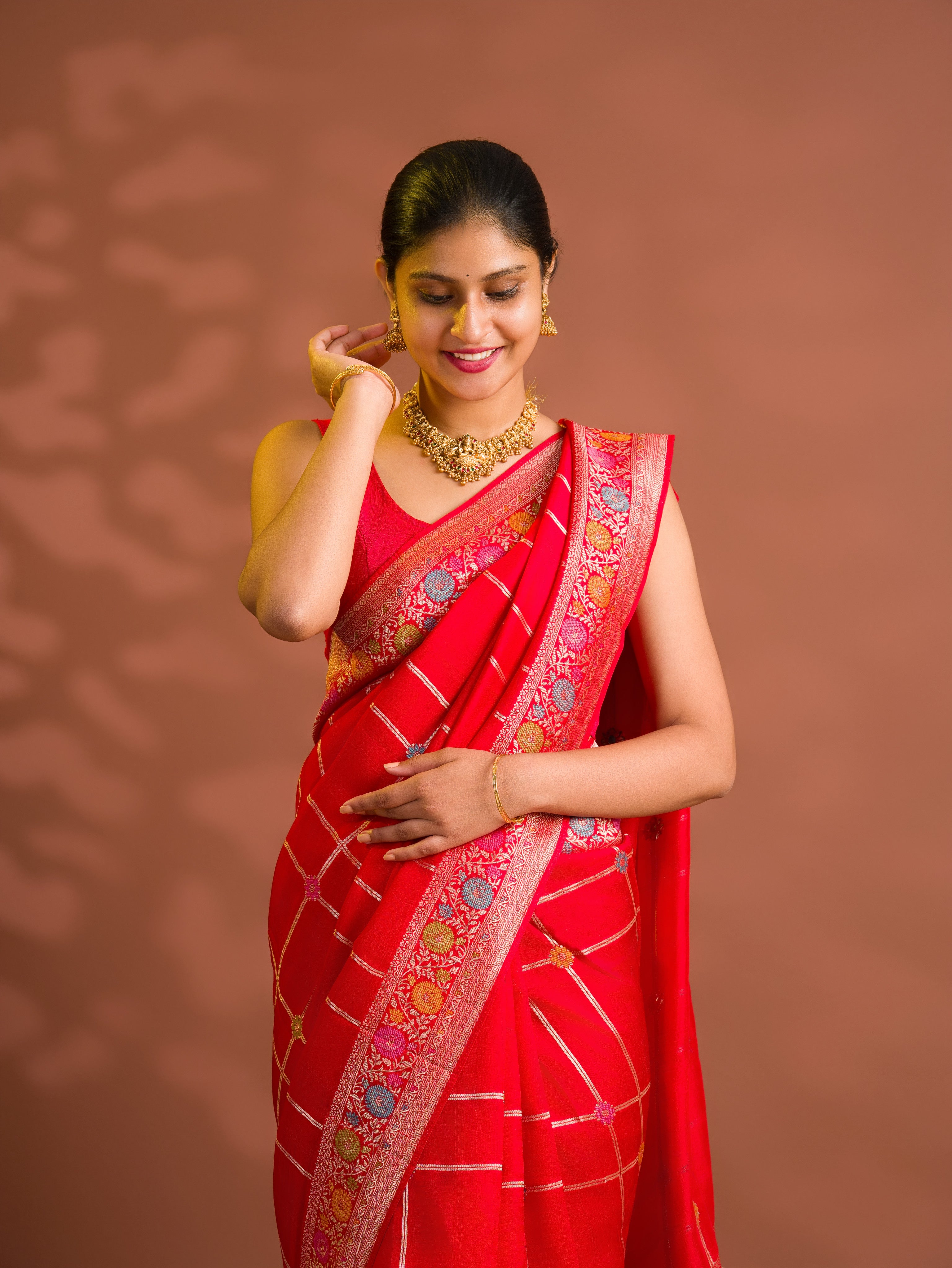 By Bandhani Saree WithZari Weaving