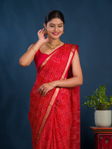 By Bandhani Saree With Casual wear