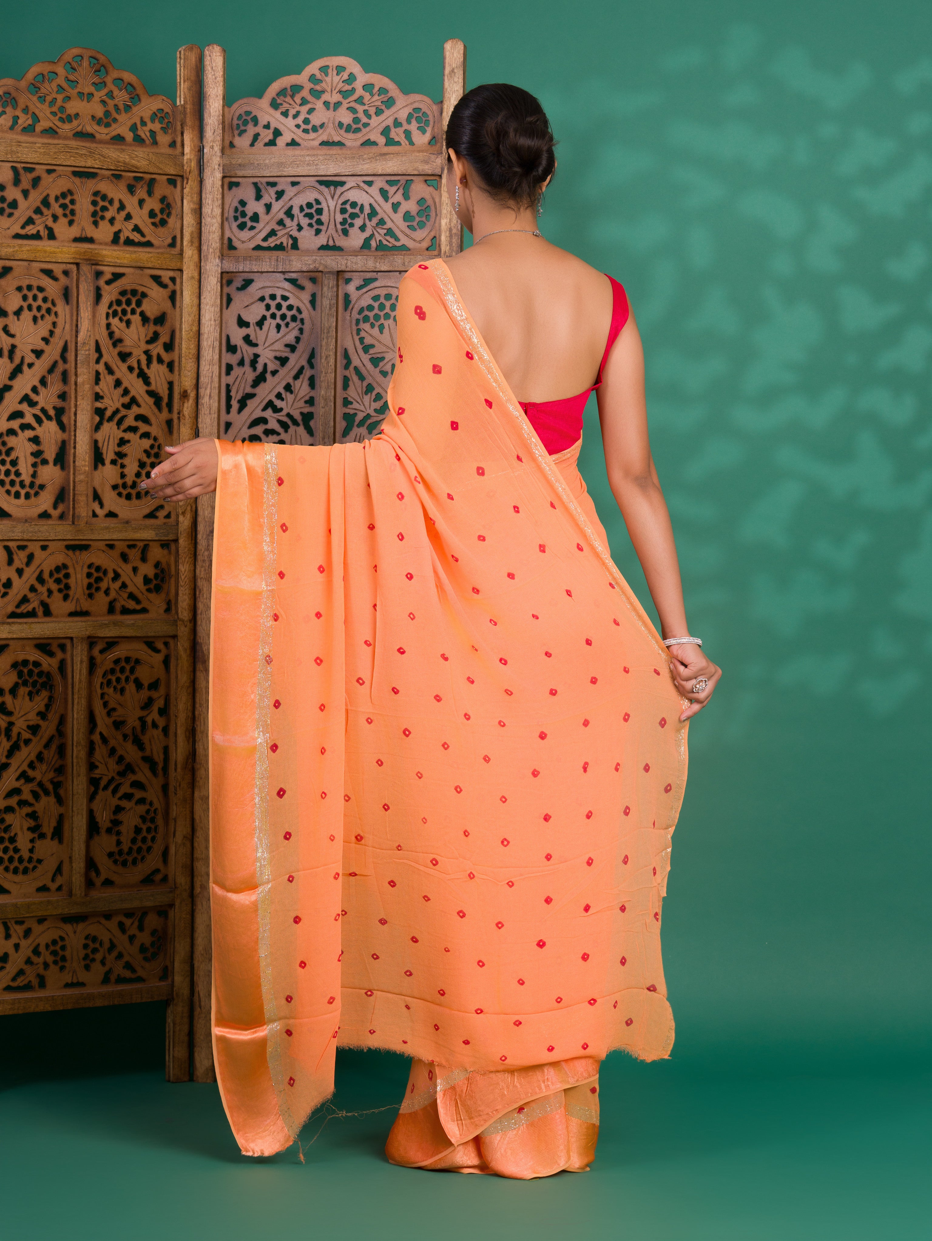 By Bandhani Saree With Casual Wear