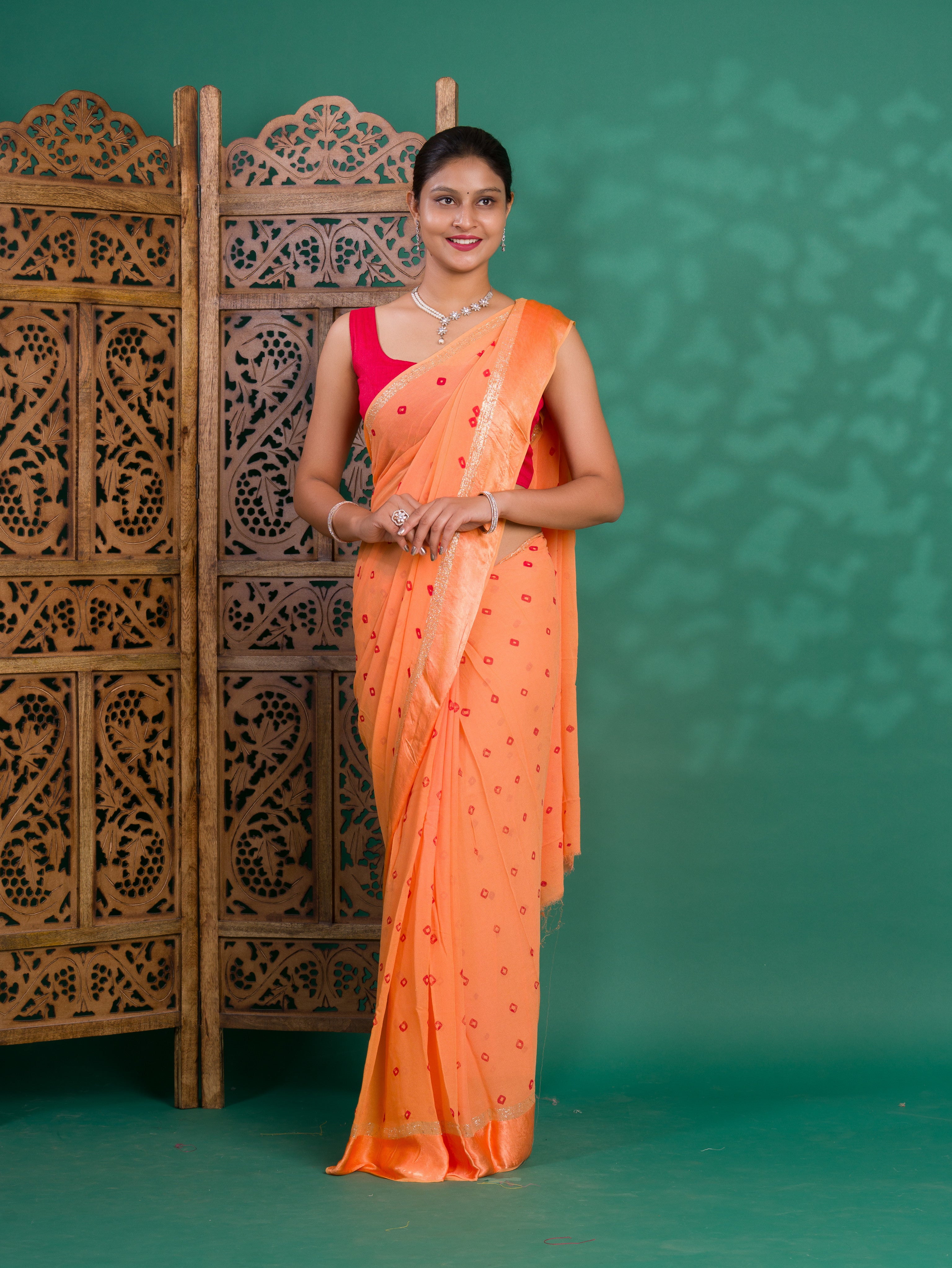 By Bandhani Saree With Casual Wear