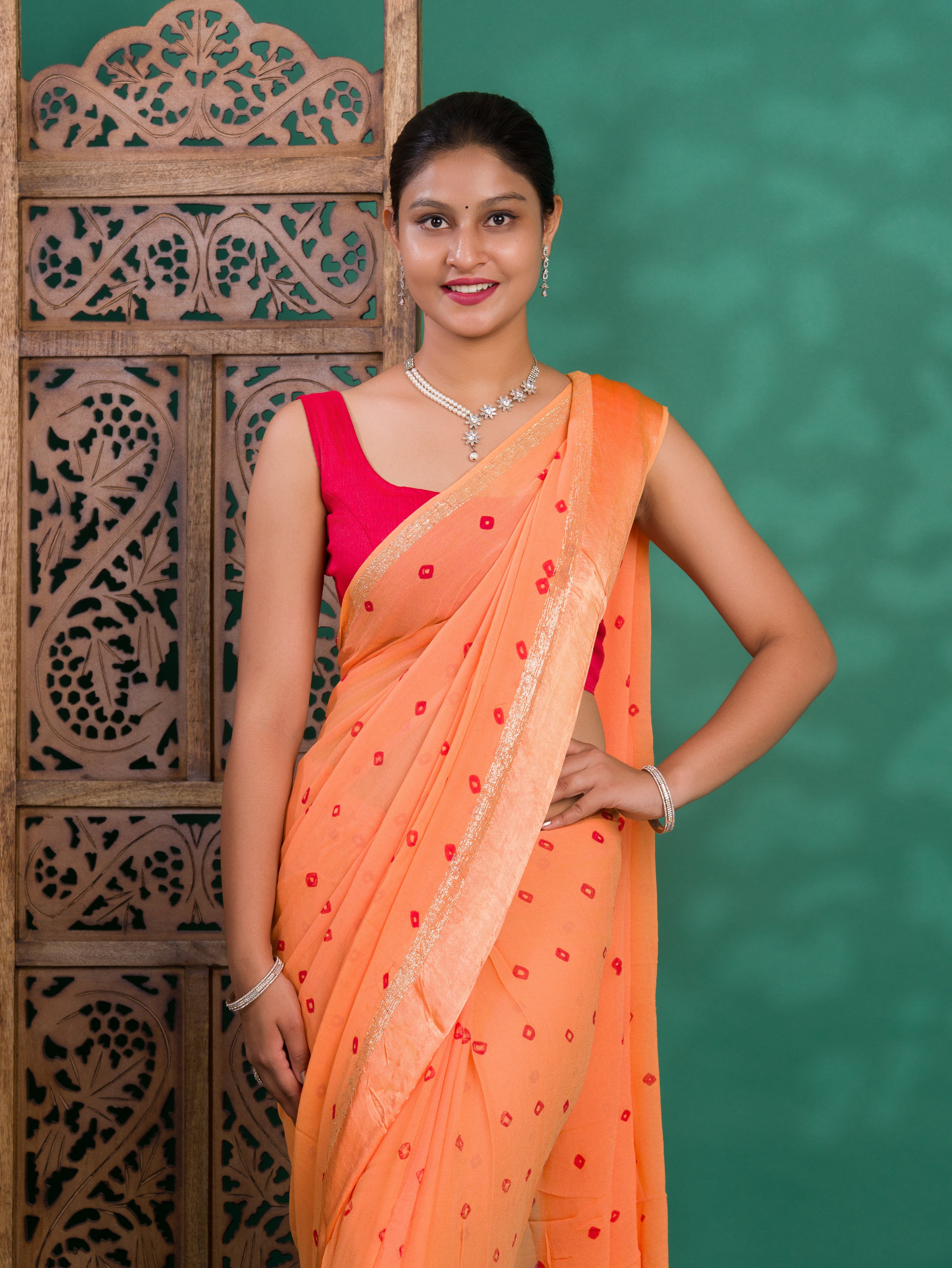 By Bandhani Saree With Casual Wear