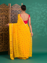 By Bandhani Saree With Casual Wear