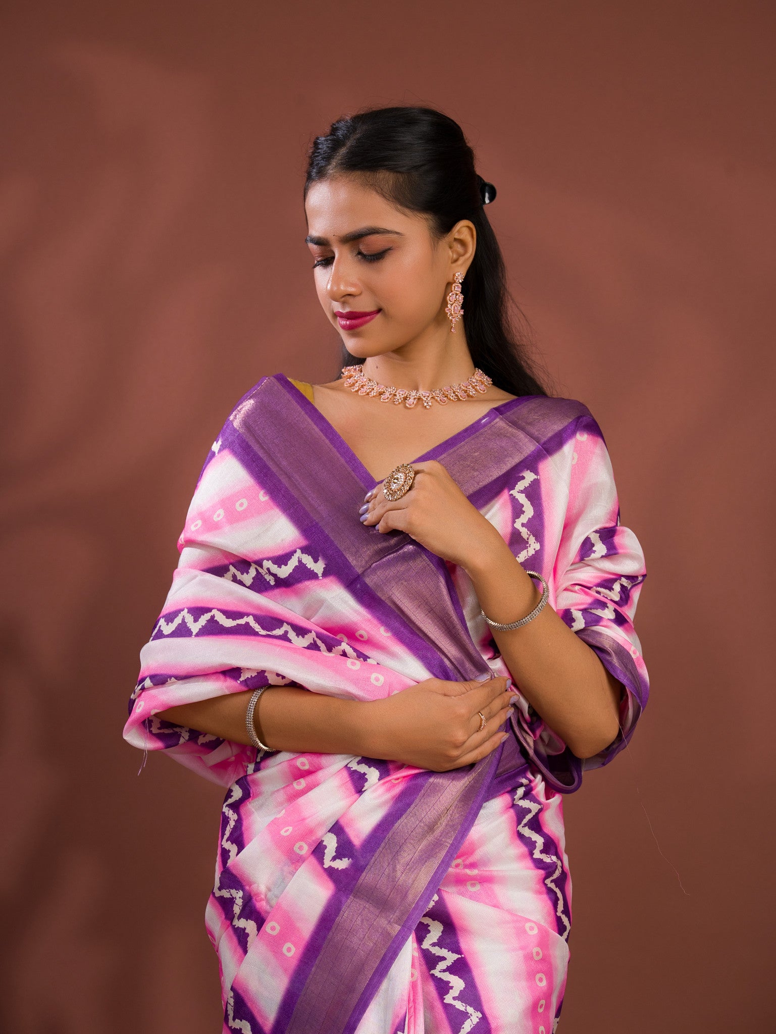 KcPc New Cotton silk Printed Style With Zari Border Saree GAN