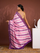 KcPc New Cotton silk Printed Style With Zari Border Saree GAN