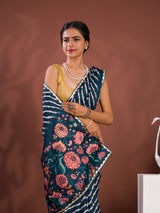 By Latest Leheriya Saree With Gotapatti Border