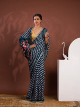 By Latest Leheriya Saree With Gotapatti Border