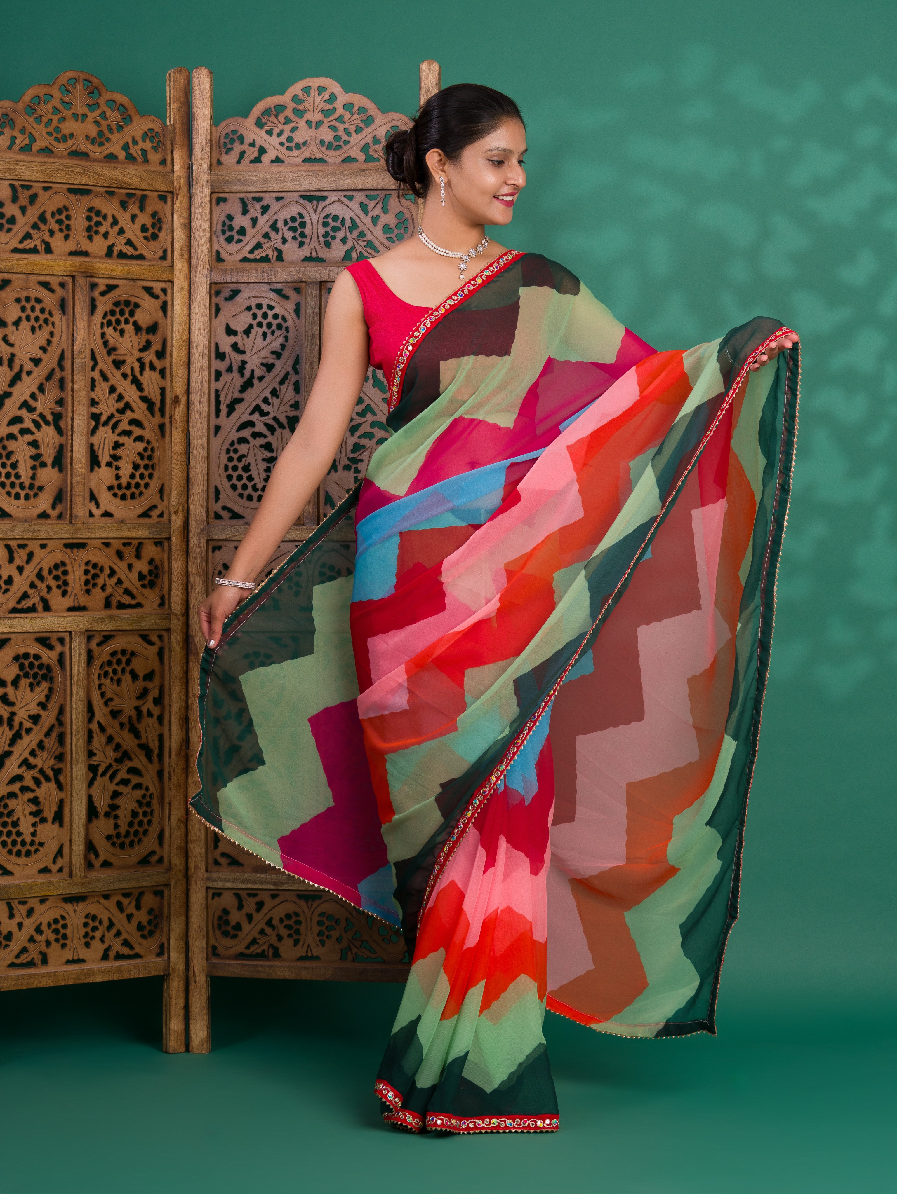 Leheriya StyleSaree With Casual Wear