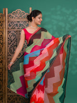 Leheriya StyleSaree With Casual Wear