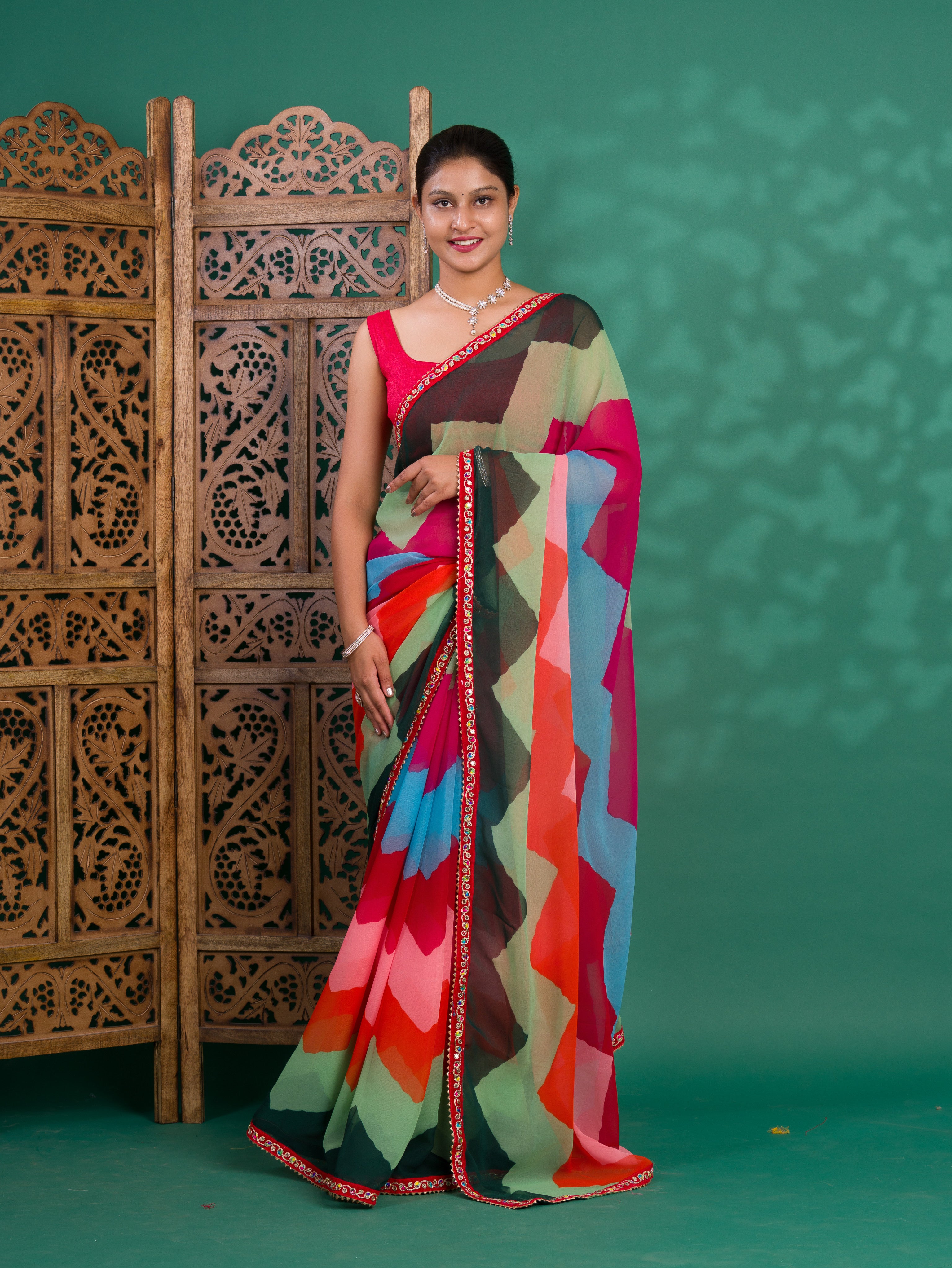 Leheriya StyleSaree With Casual Wear