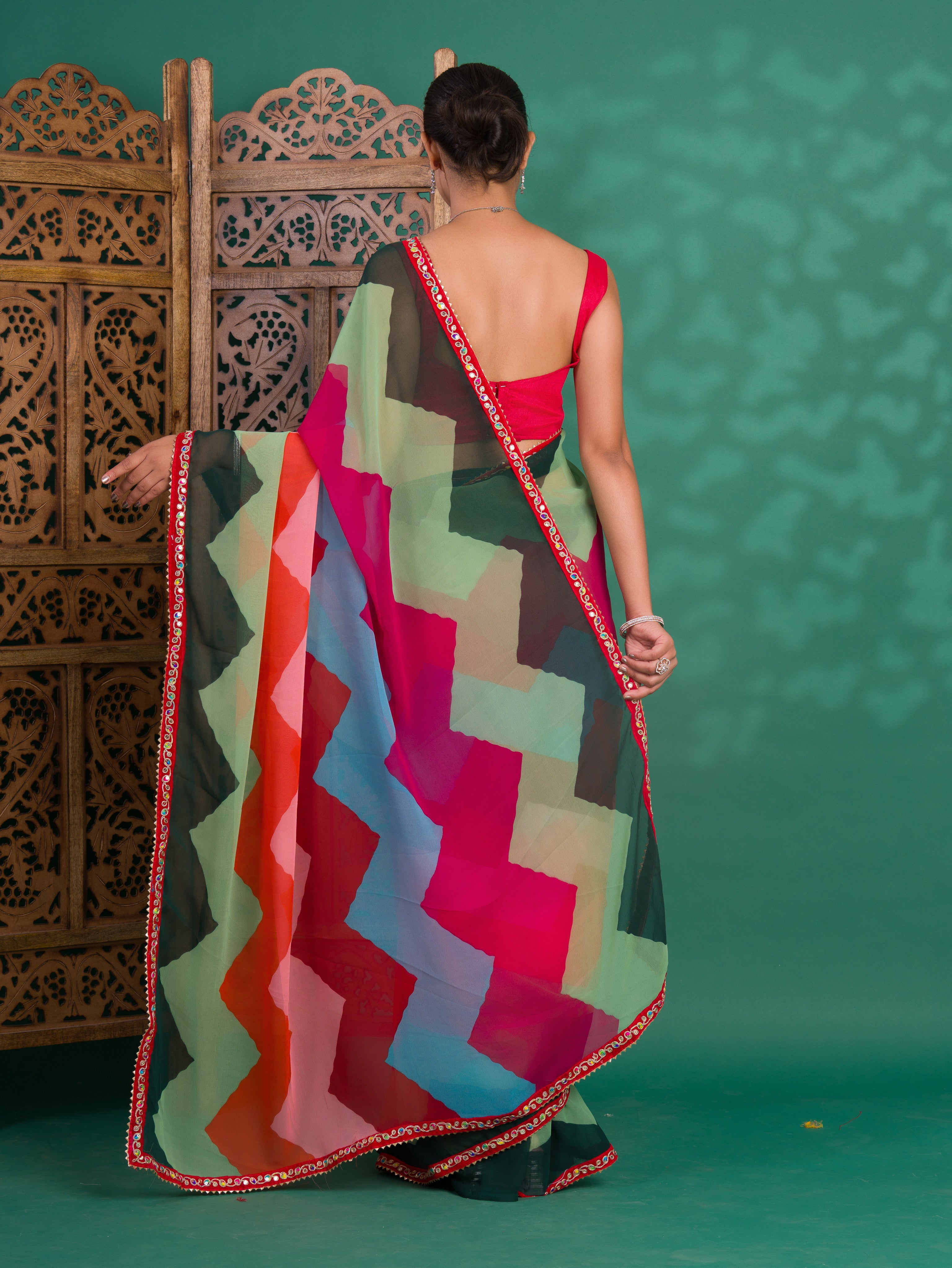 Leheriya StyleSaree With Casual Wear