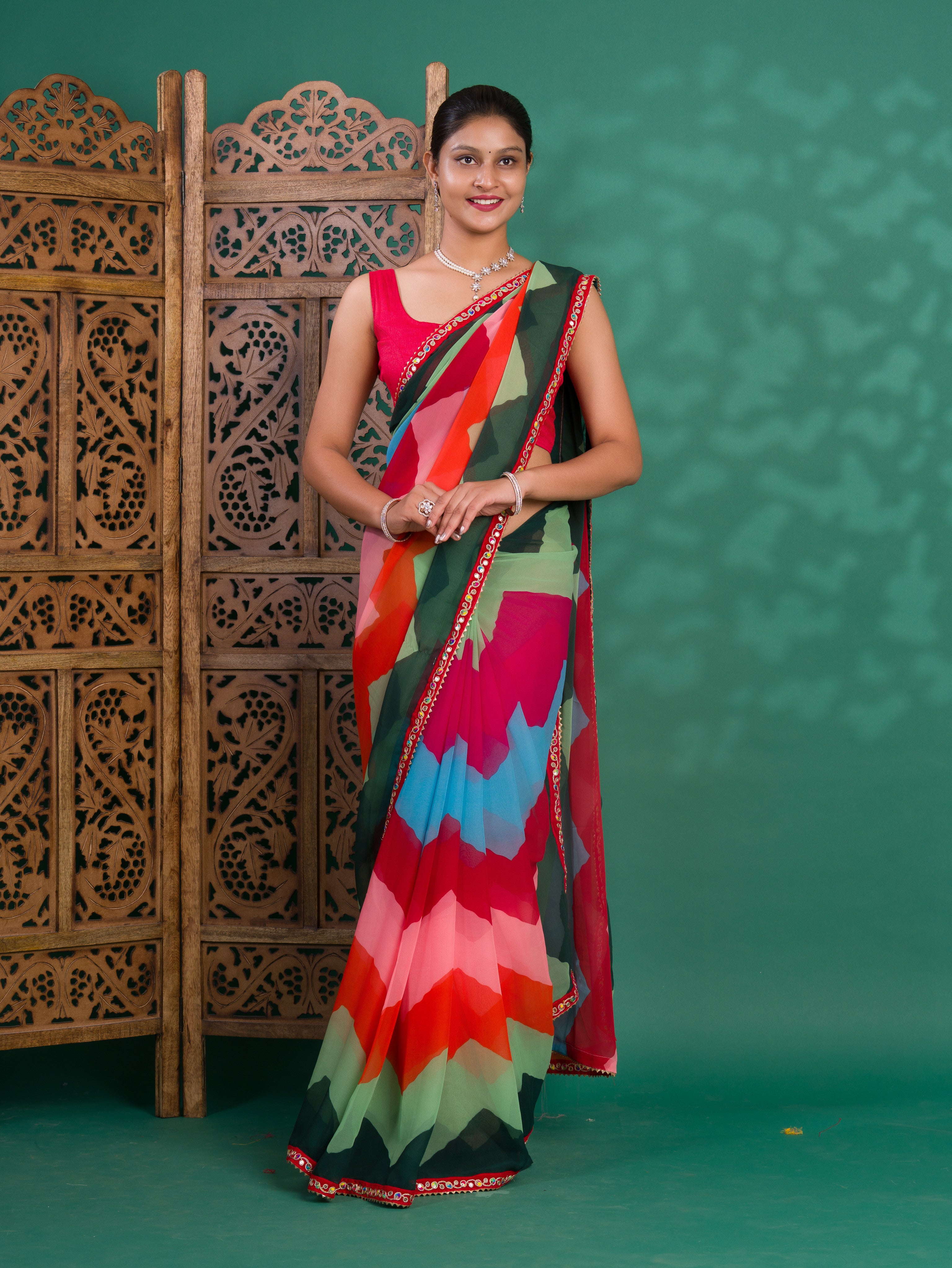 Leheriya StyleSaree With Casual Wear