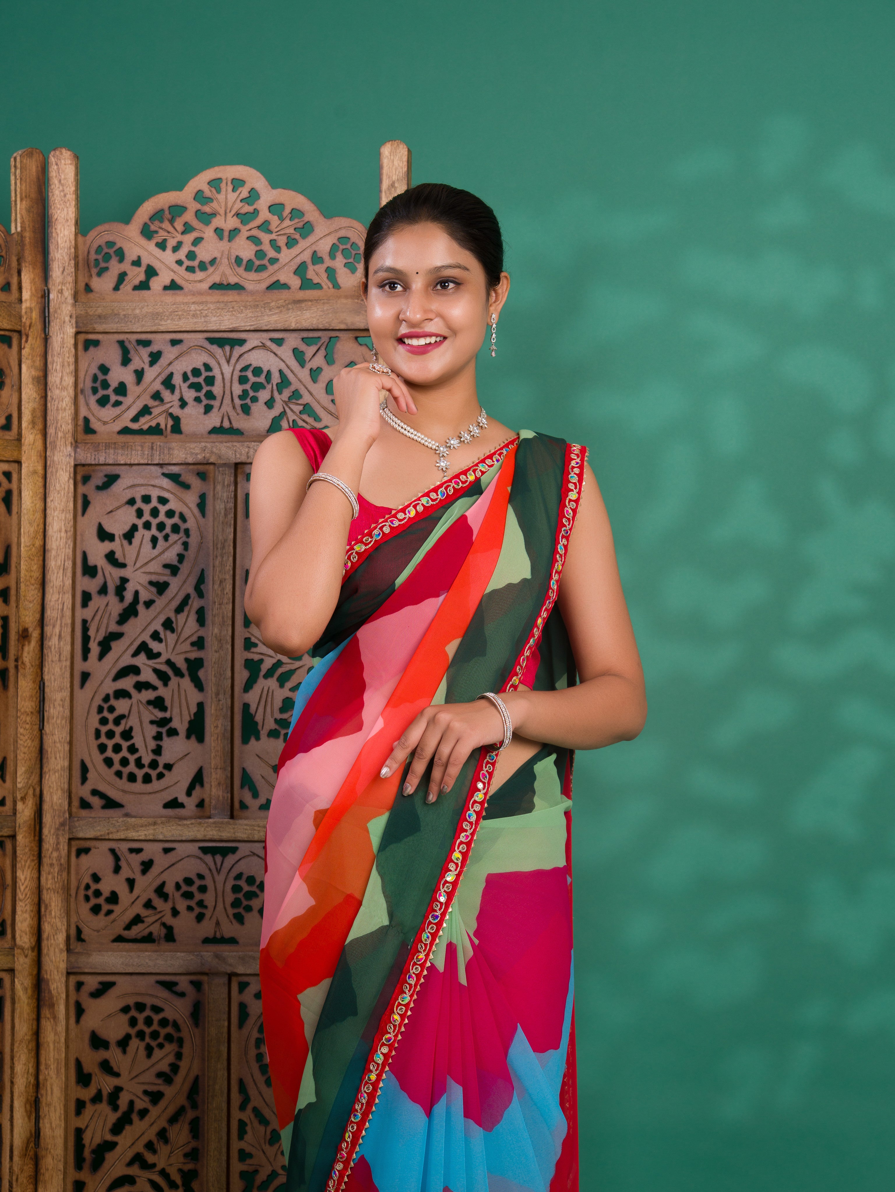 Leheriya StyleSaree With Casual Wear