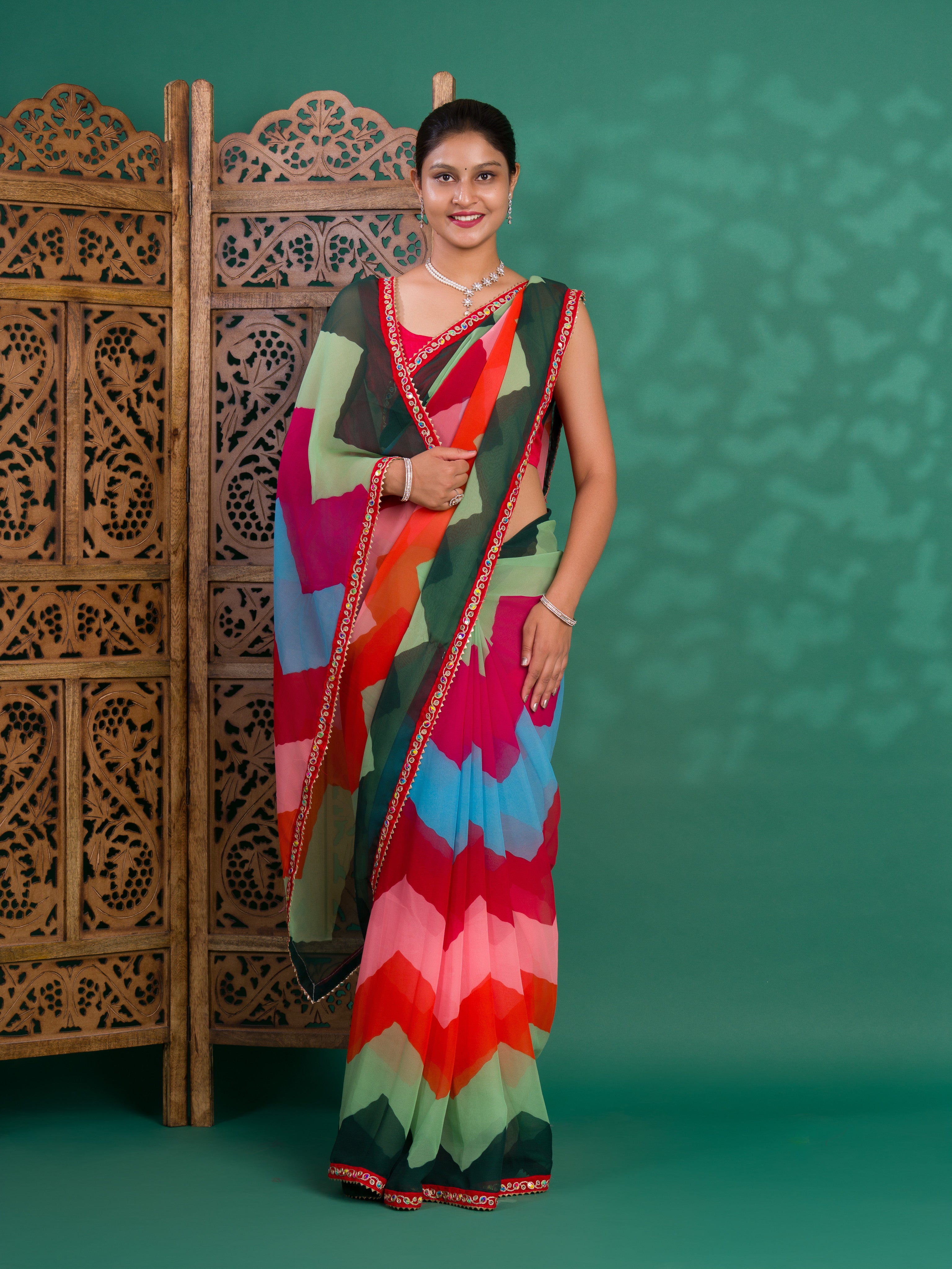 Leheriya StyleSaree With Casual Wear