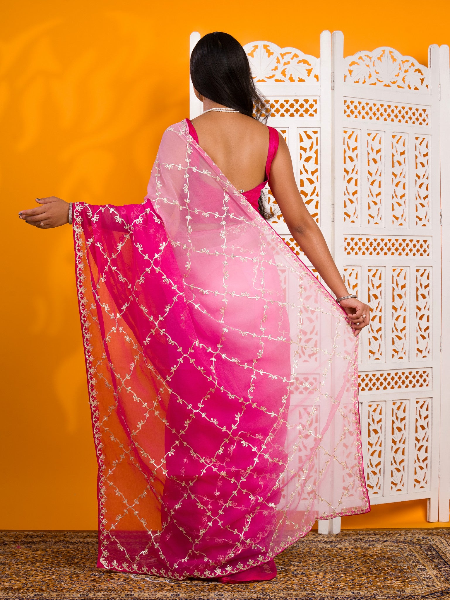 By New BeaytifulChiffon Bollywood Style With Gotapatti Work Saree