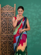 By New Special Zik Zag Chiffon Embroidery Work Saree