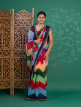 By New Special Zik Zag Chiffon Embroidery Work Saree