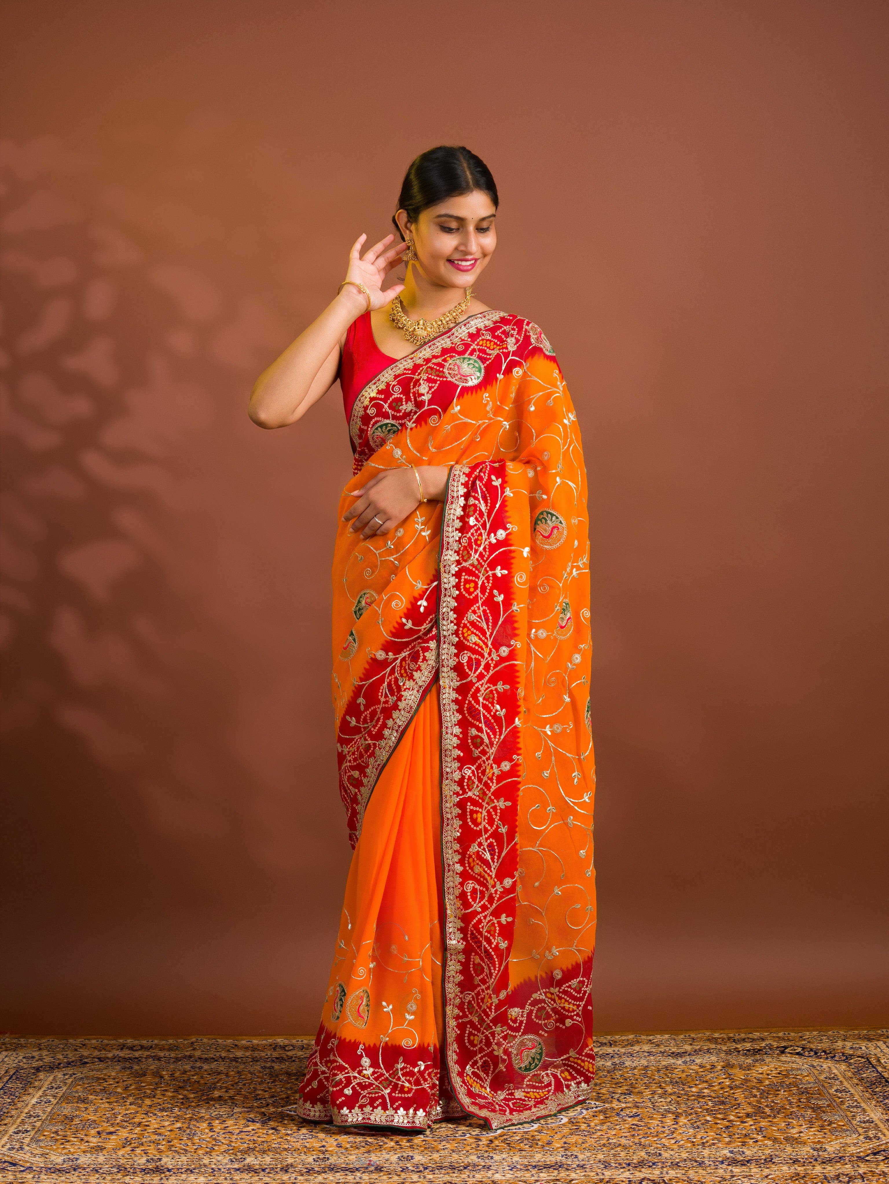 ByBandhani Saree With Gotapatti Work