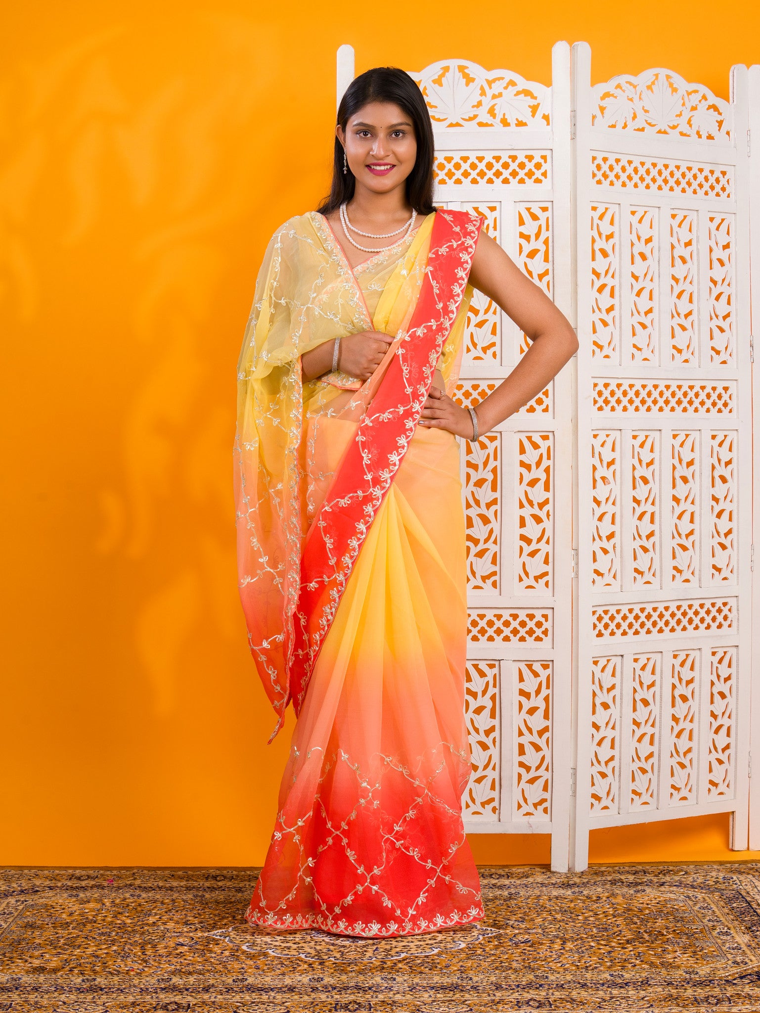 By New BeaytifulChiffon Bollywood Style With Gotapatti Work Saree