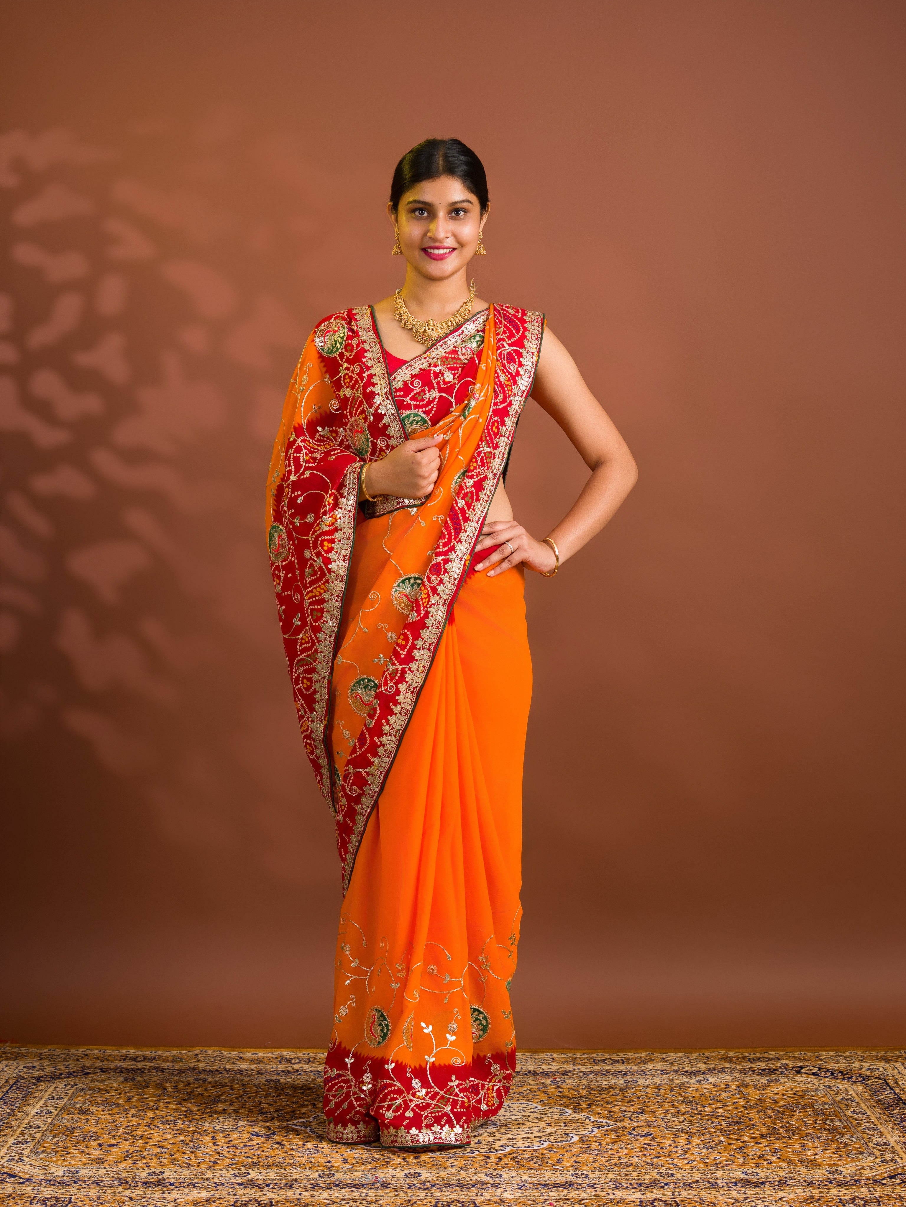 ByBandhani Saree With Gotapatti Work