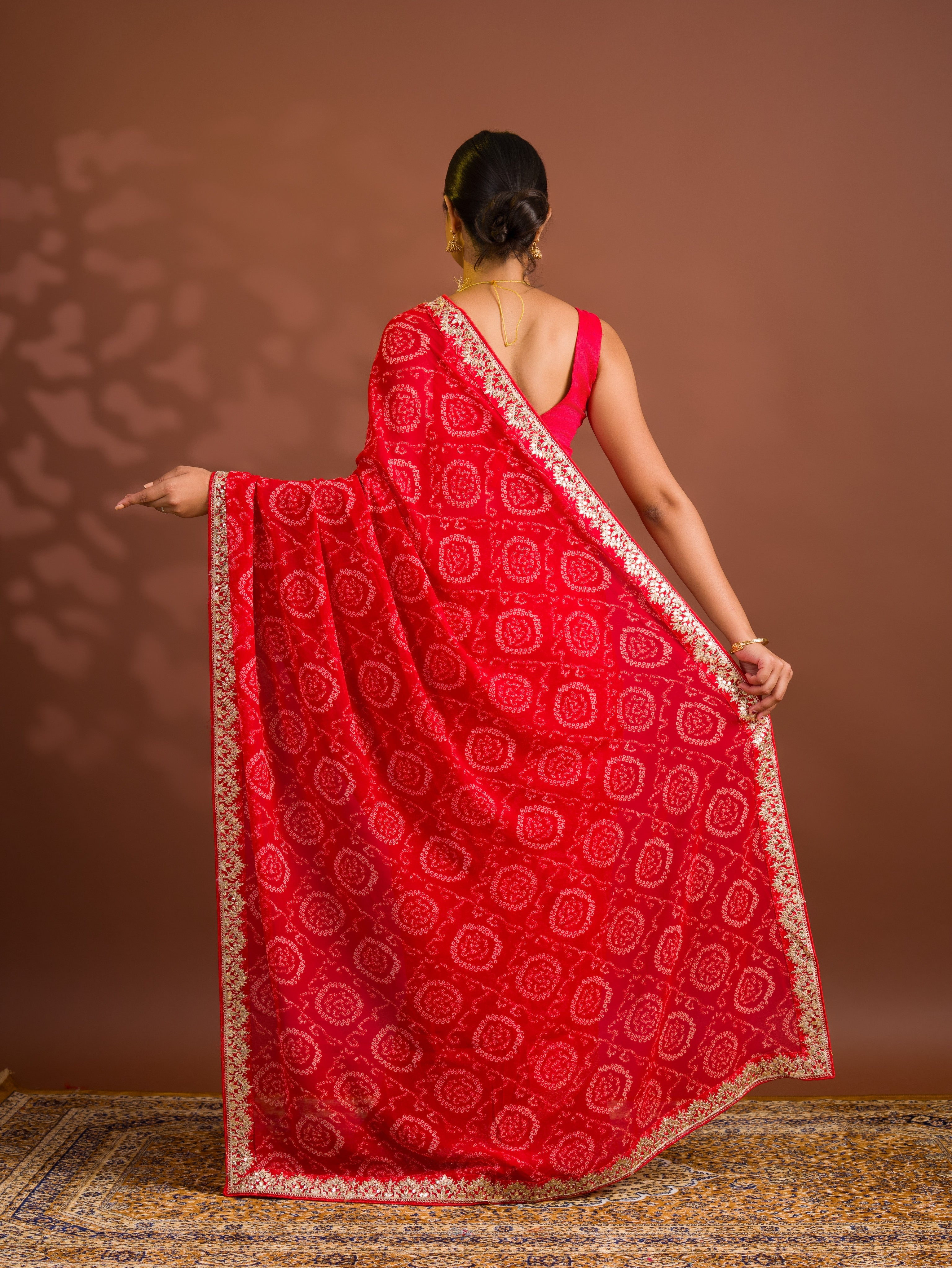 By Bandhani Saree With Casual Wear
