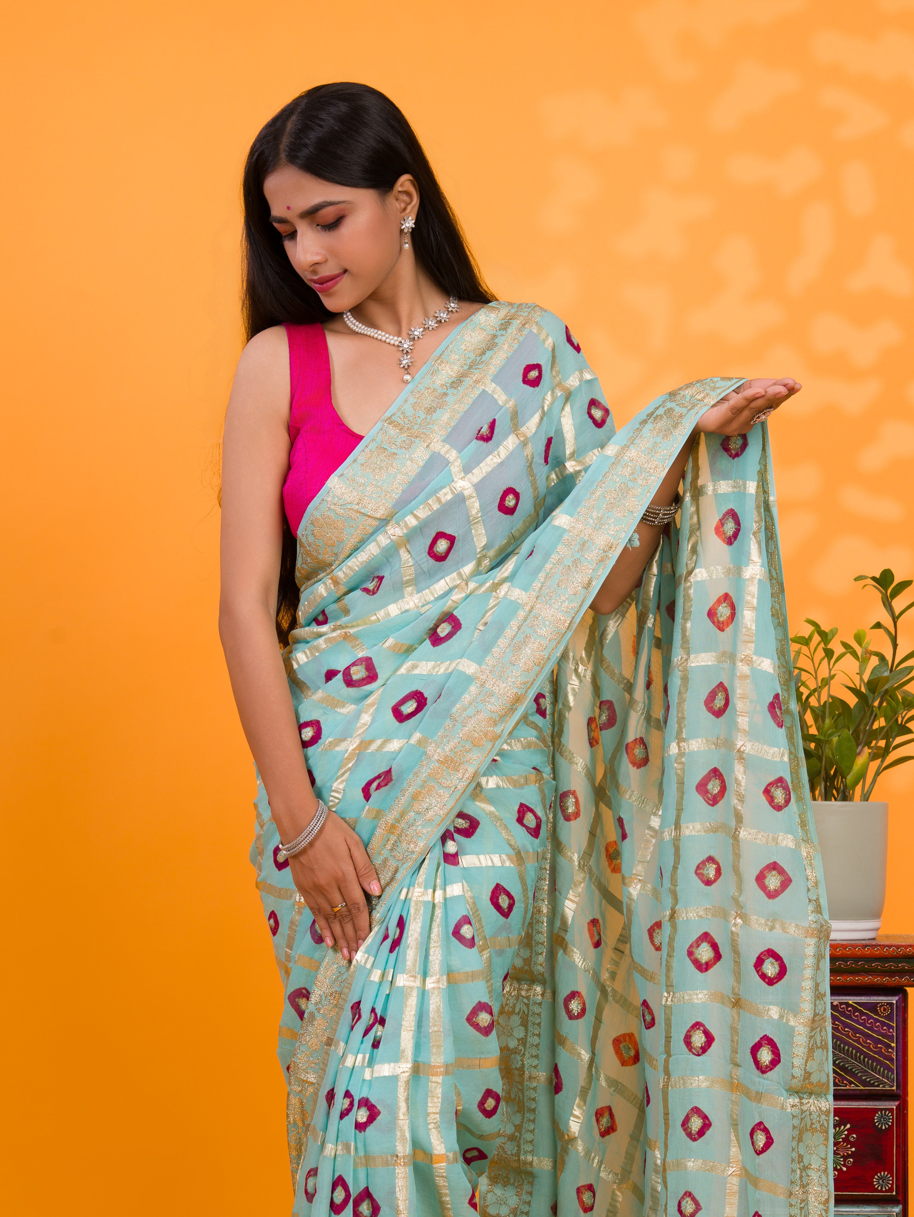 KcPc Elegant Georgette Casual Saree with Zari WeavingCHAND