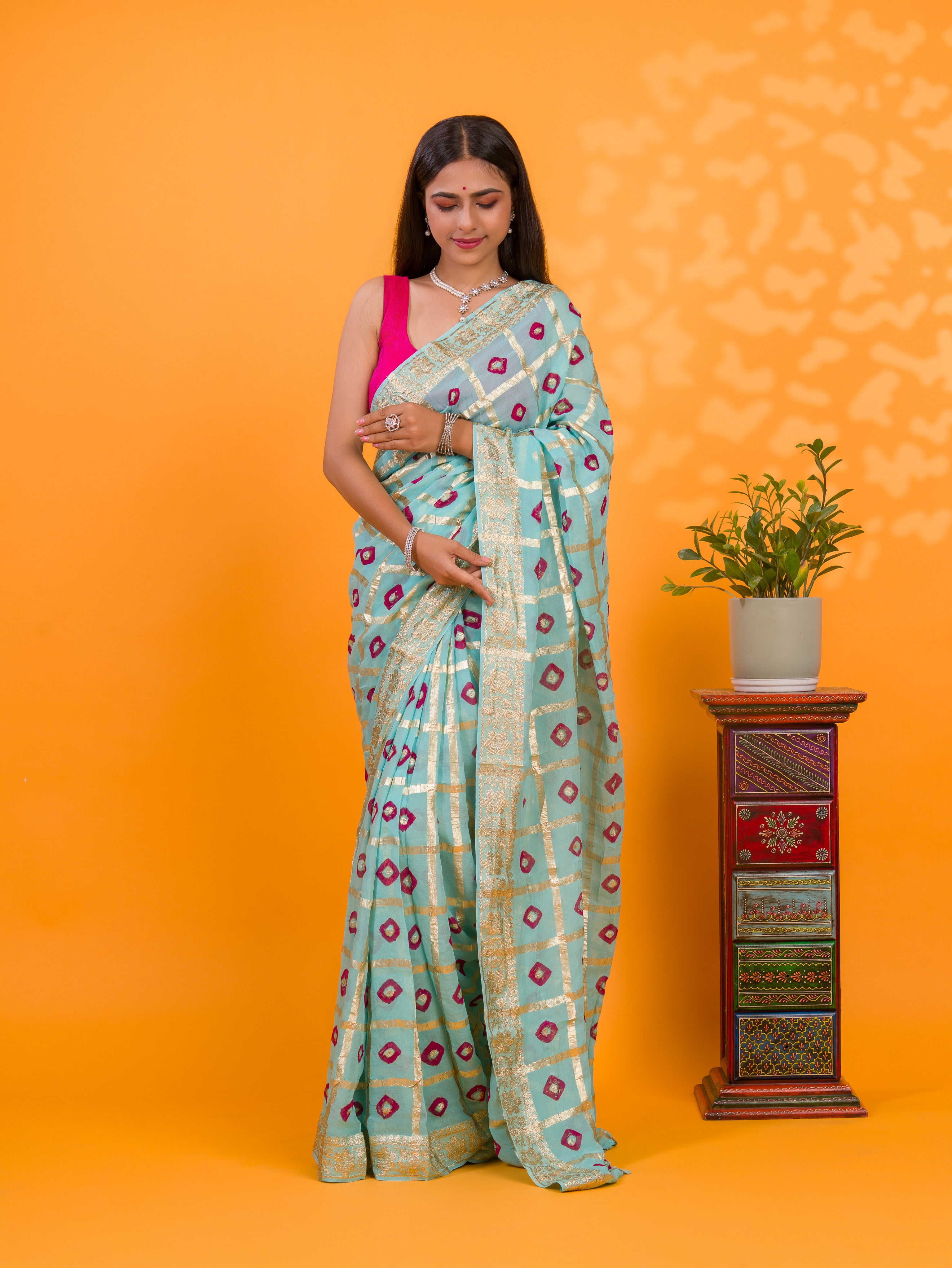KcPc Elegant Georgette Casual Saree with Zari WeavingCHAND
