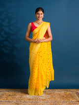 By Bandhani Saree With Traditional Wear