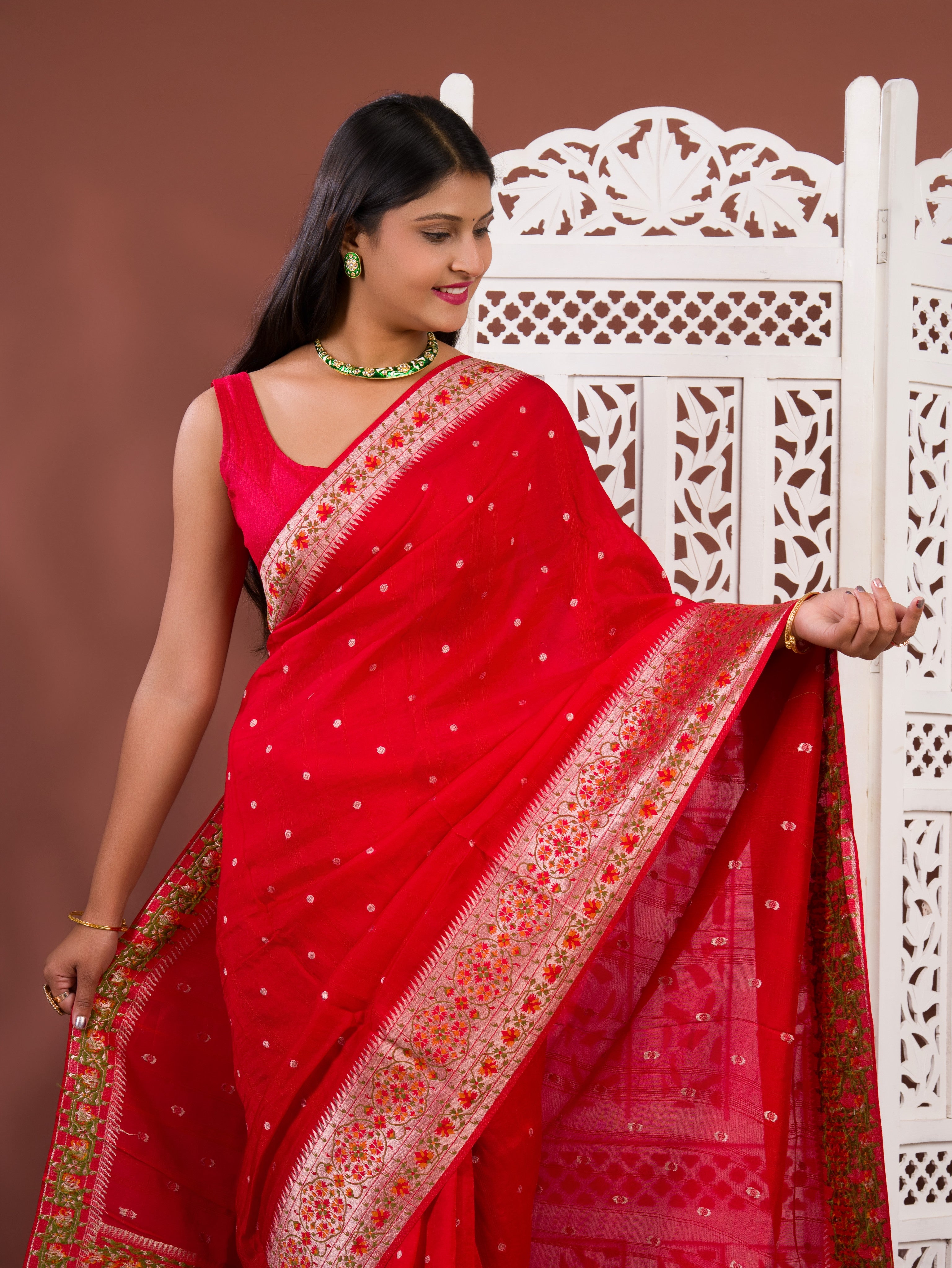 KcPc New Beautiful Banarasi Zari Weaving Saree RB
