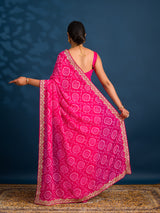 By Bandhani Saree With Casual Wear