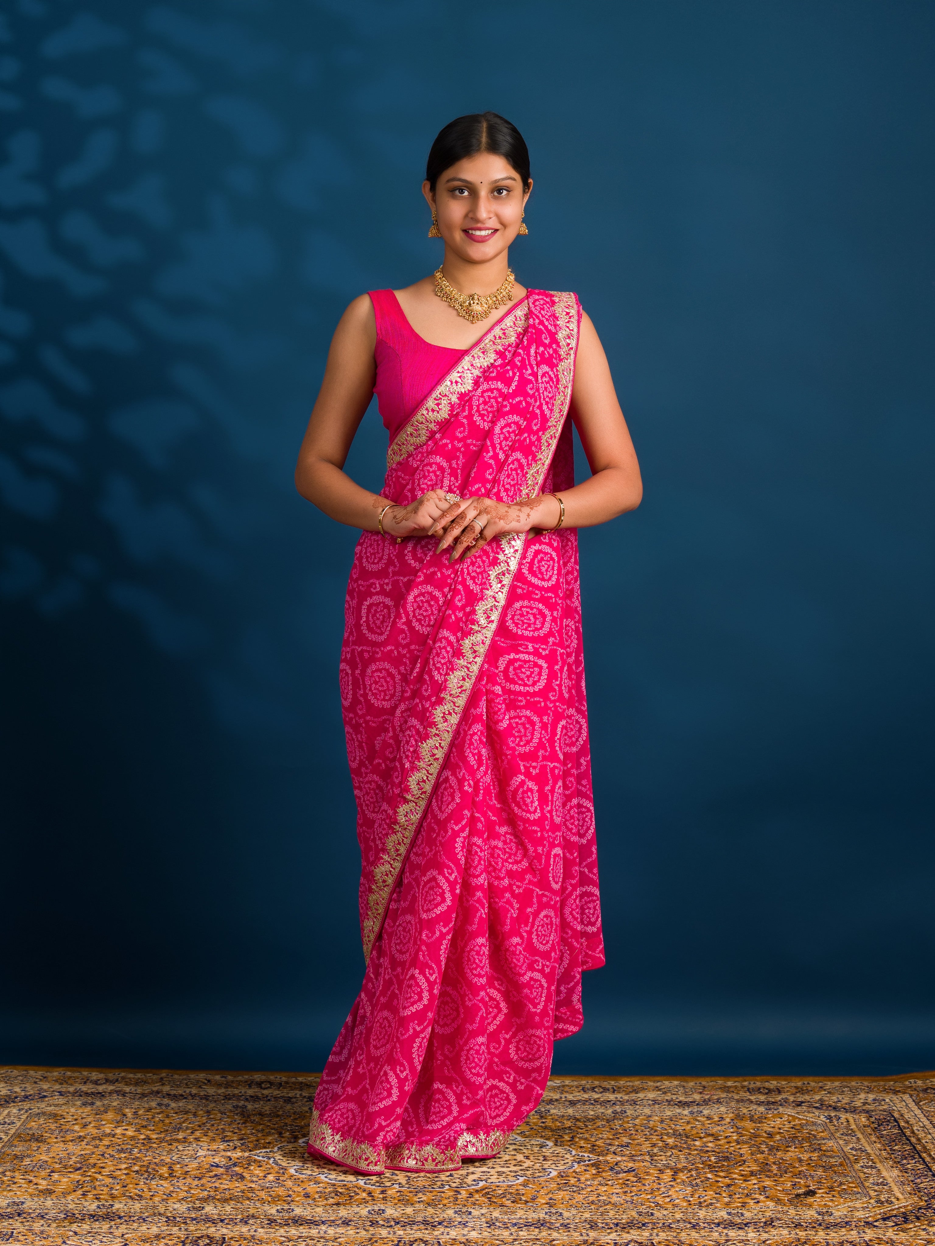 By Bandhani Saree With Casual Wear