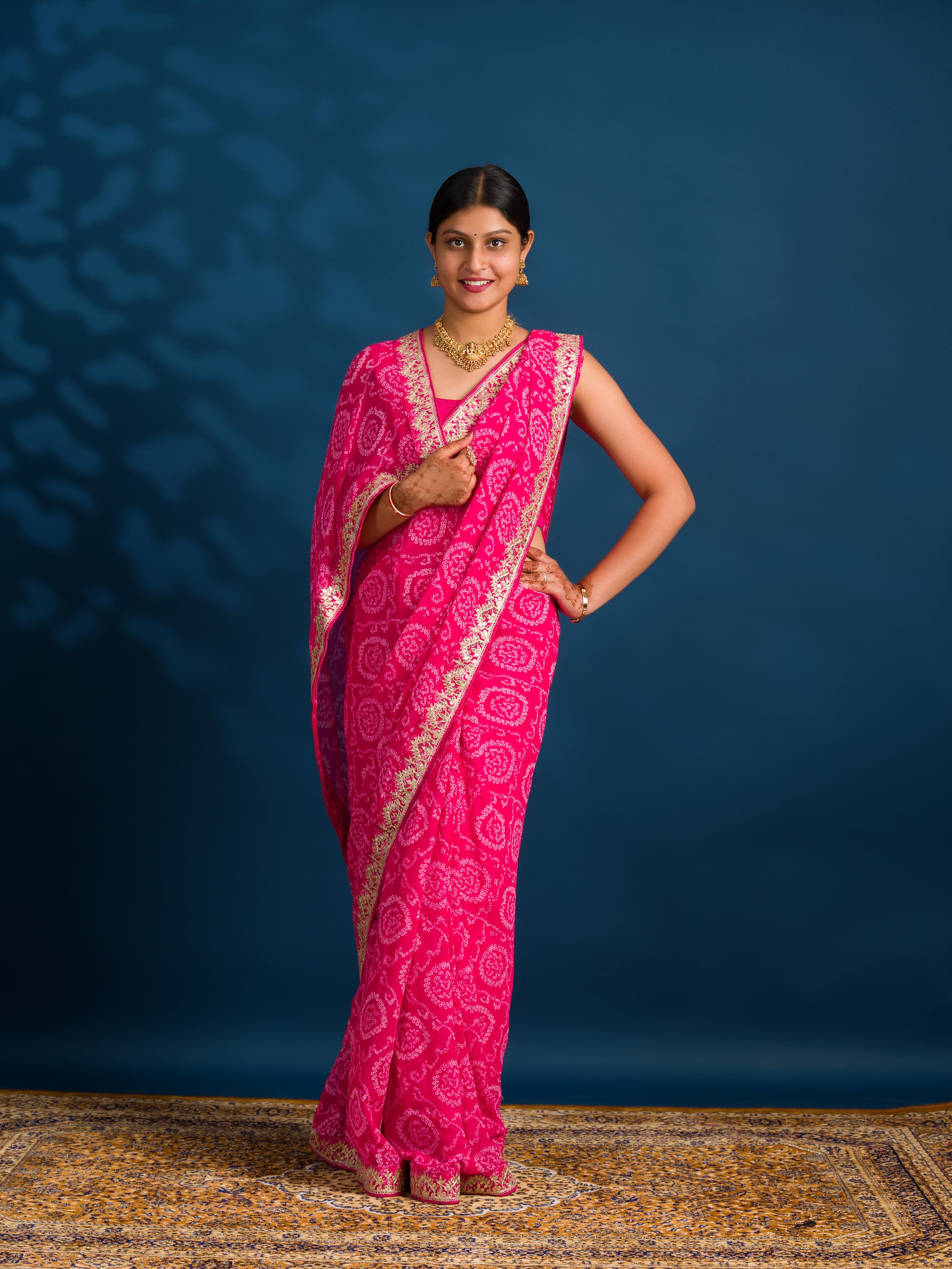 By Bandhani Saree With Casual Wear