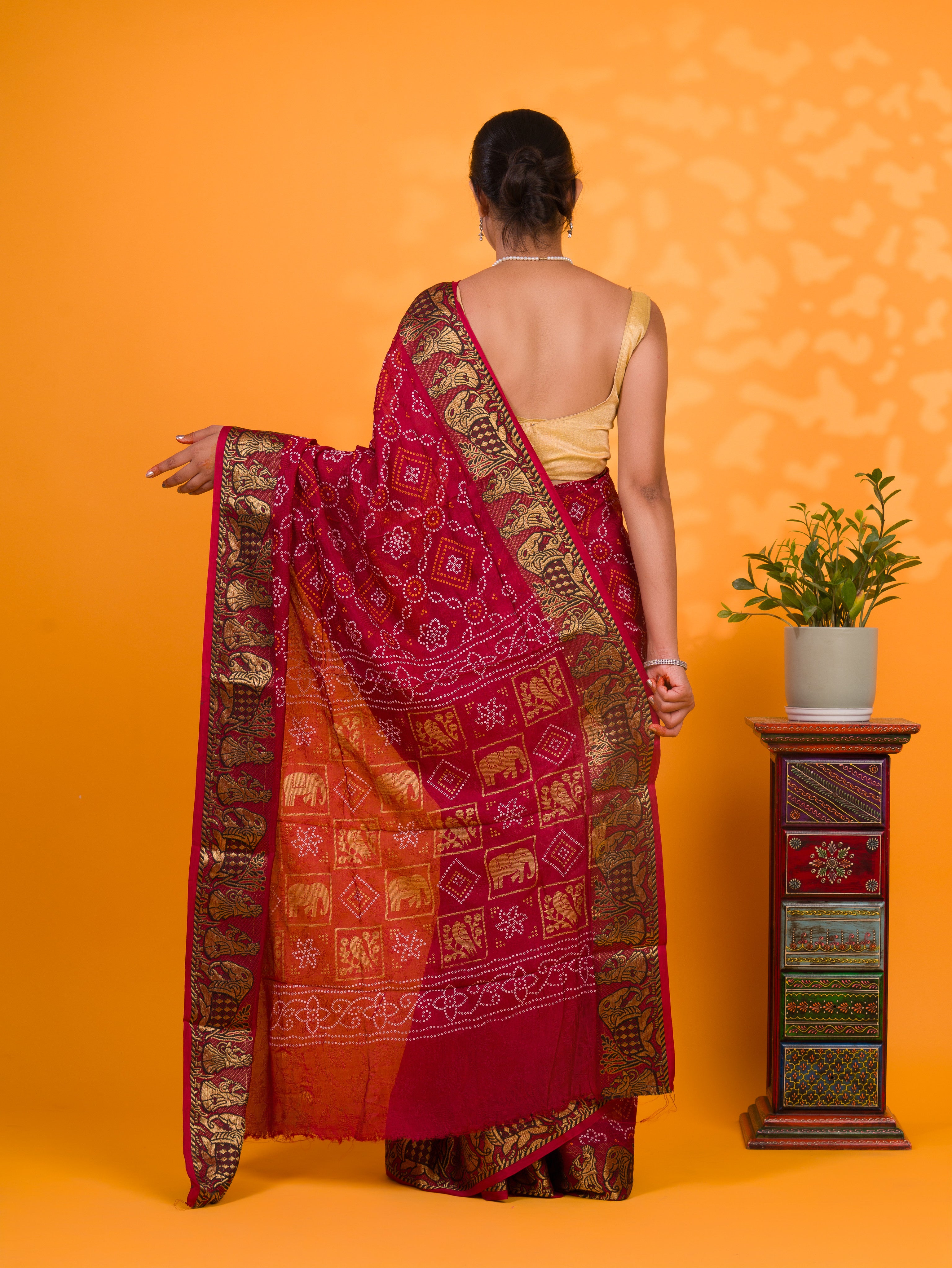 By Bandhani Saree With Wedding Wear