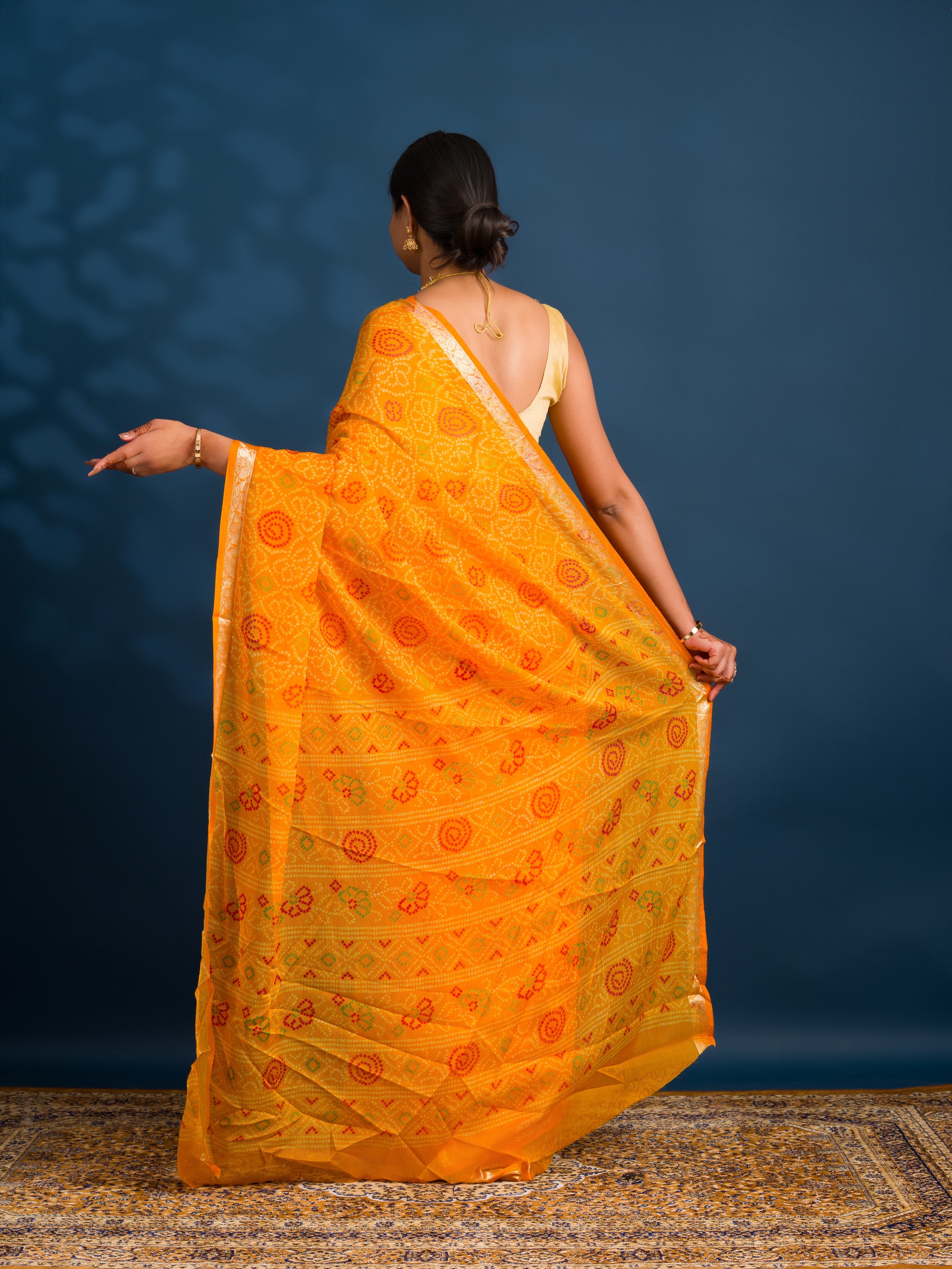 By Bandhani Saree With Casual wear