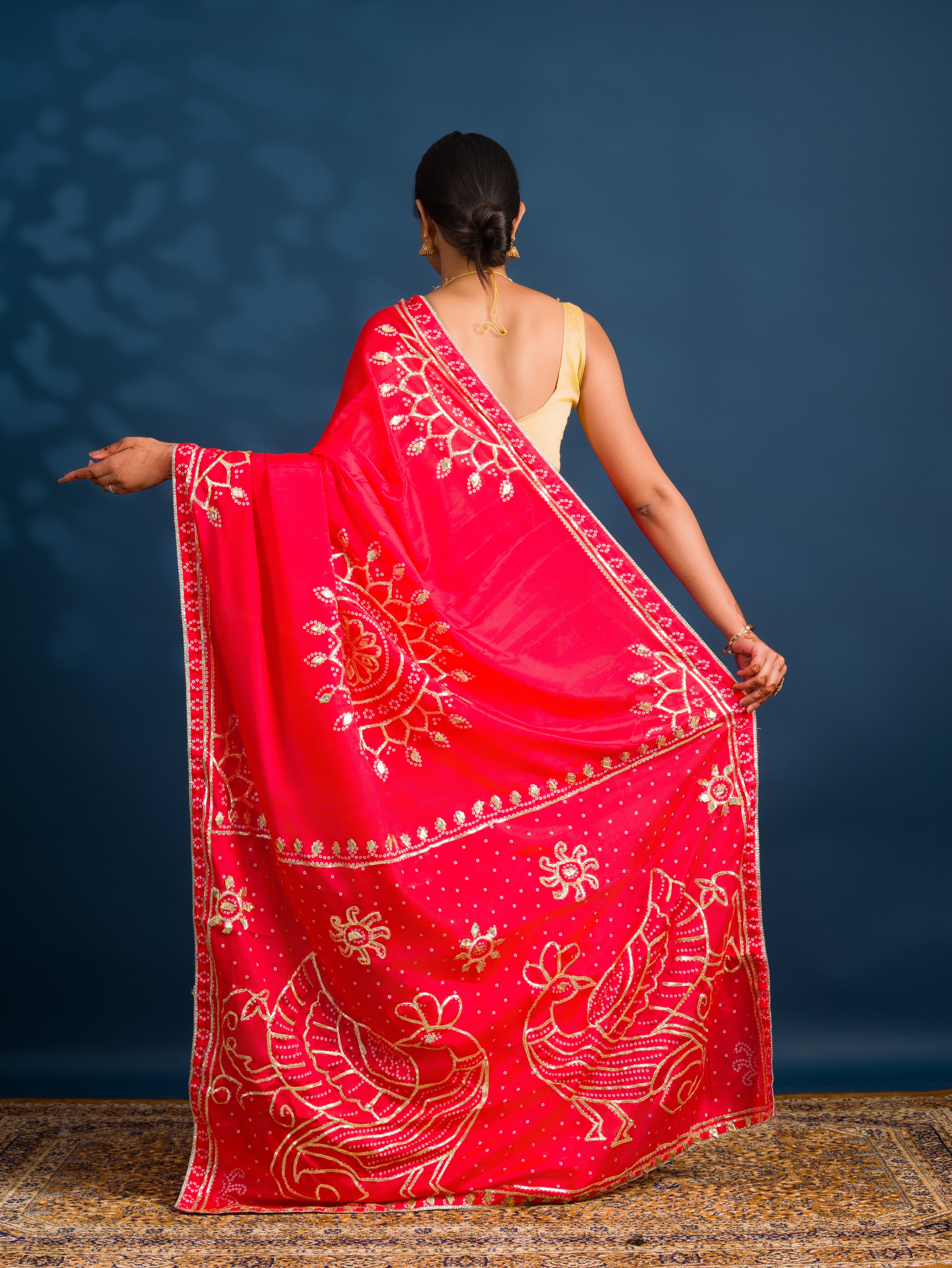 By Gaji Bandhani Saree With WeddingWear