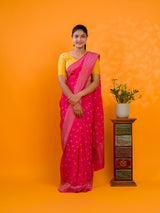 By Bandhani Saree With Traditional Wear